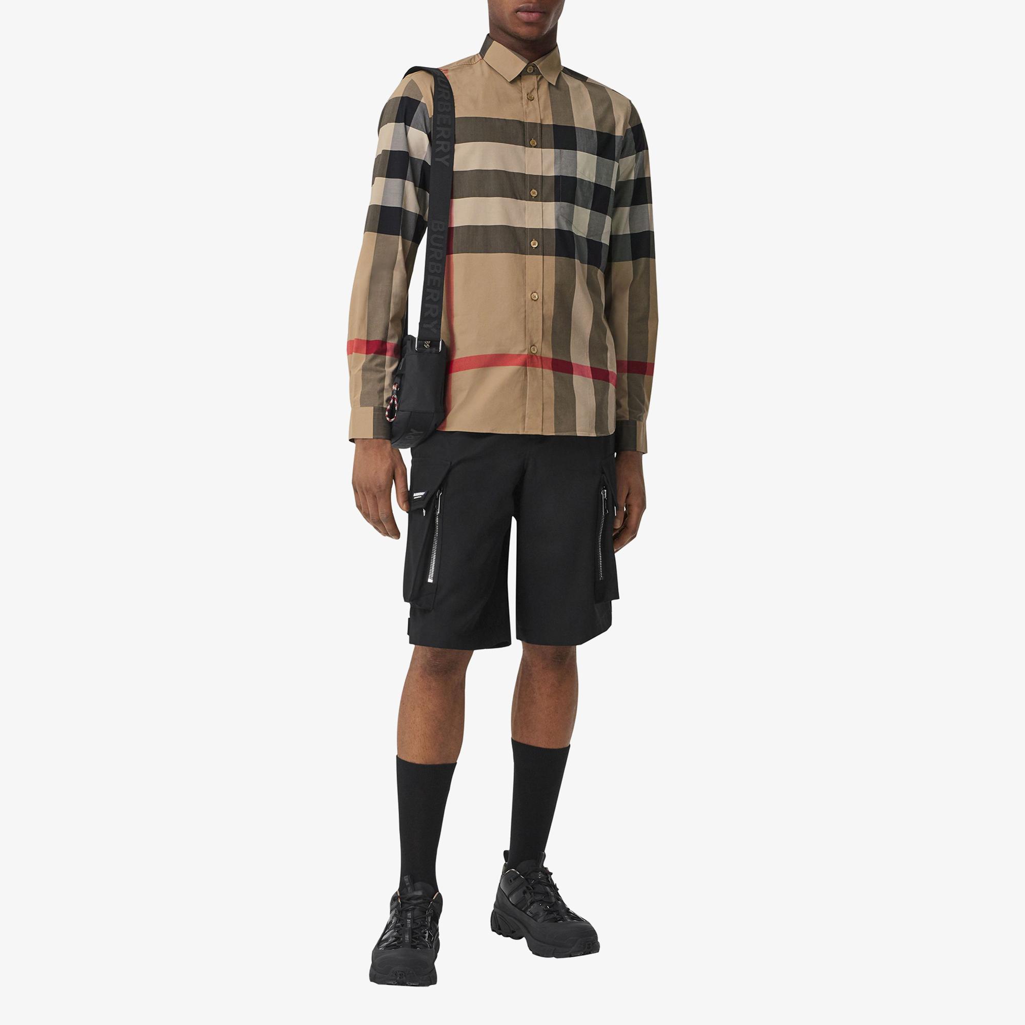 Burberry Somerton Stretch Cotton Poplin Erkek Bej Gömlek