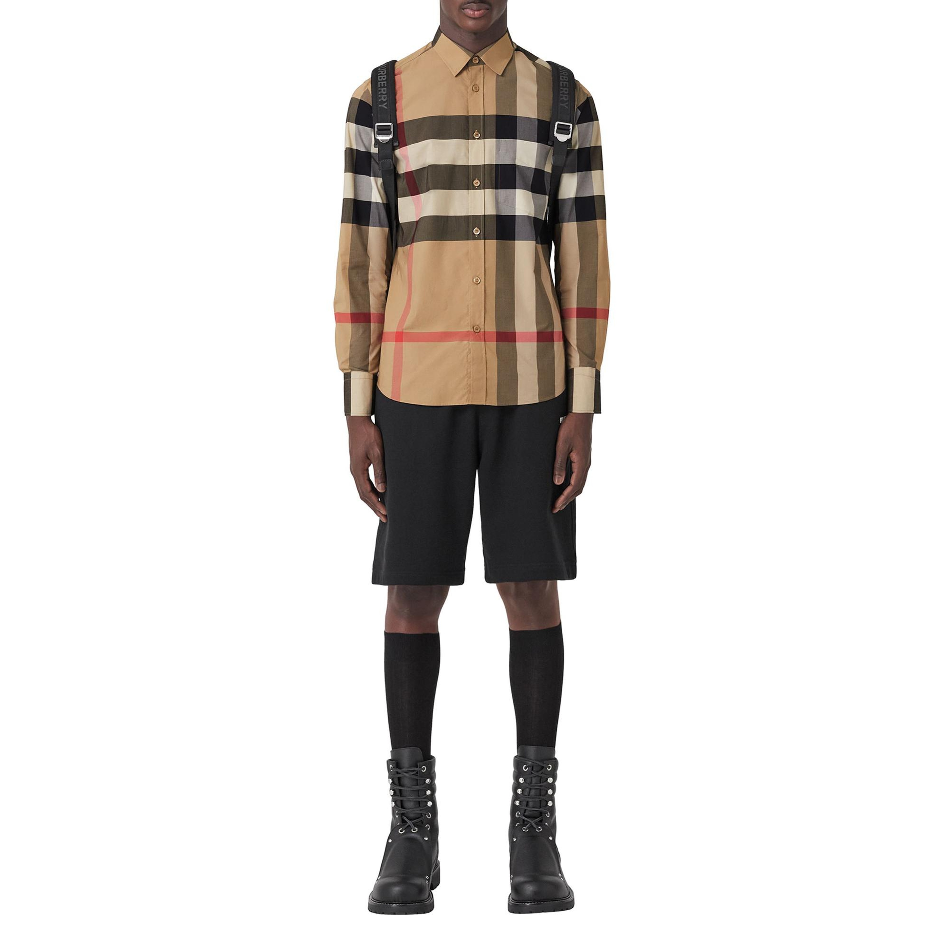 Burberry Somerton Stretch Cotton Poplin Erkek Bej Gömlek