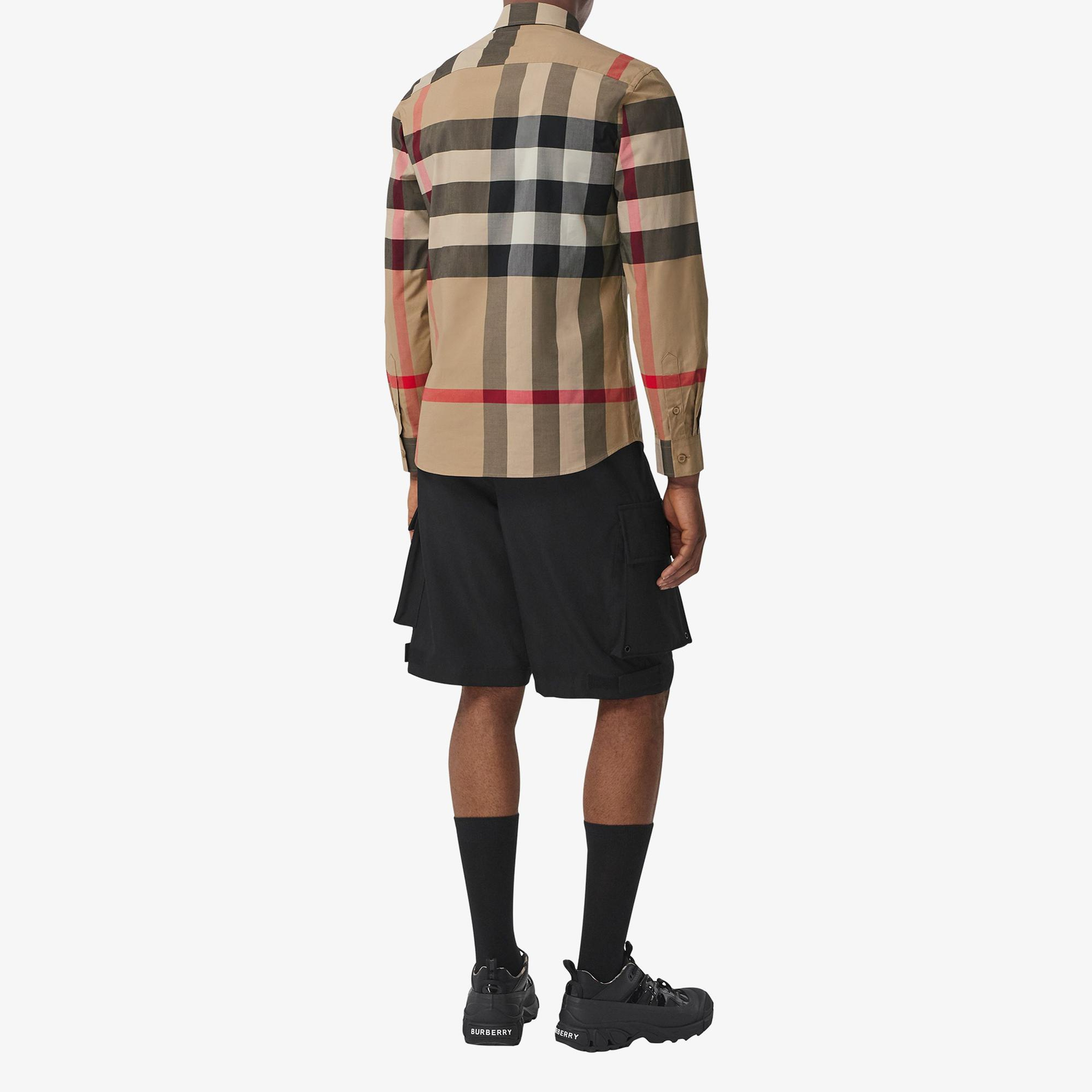 Burberry Somerton Stretch Cotton Poplin Erkek Bej Gömlek