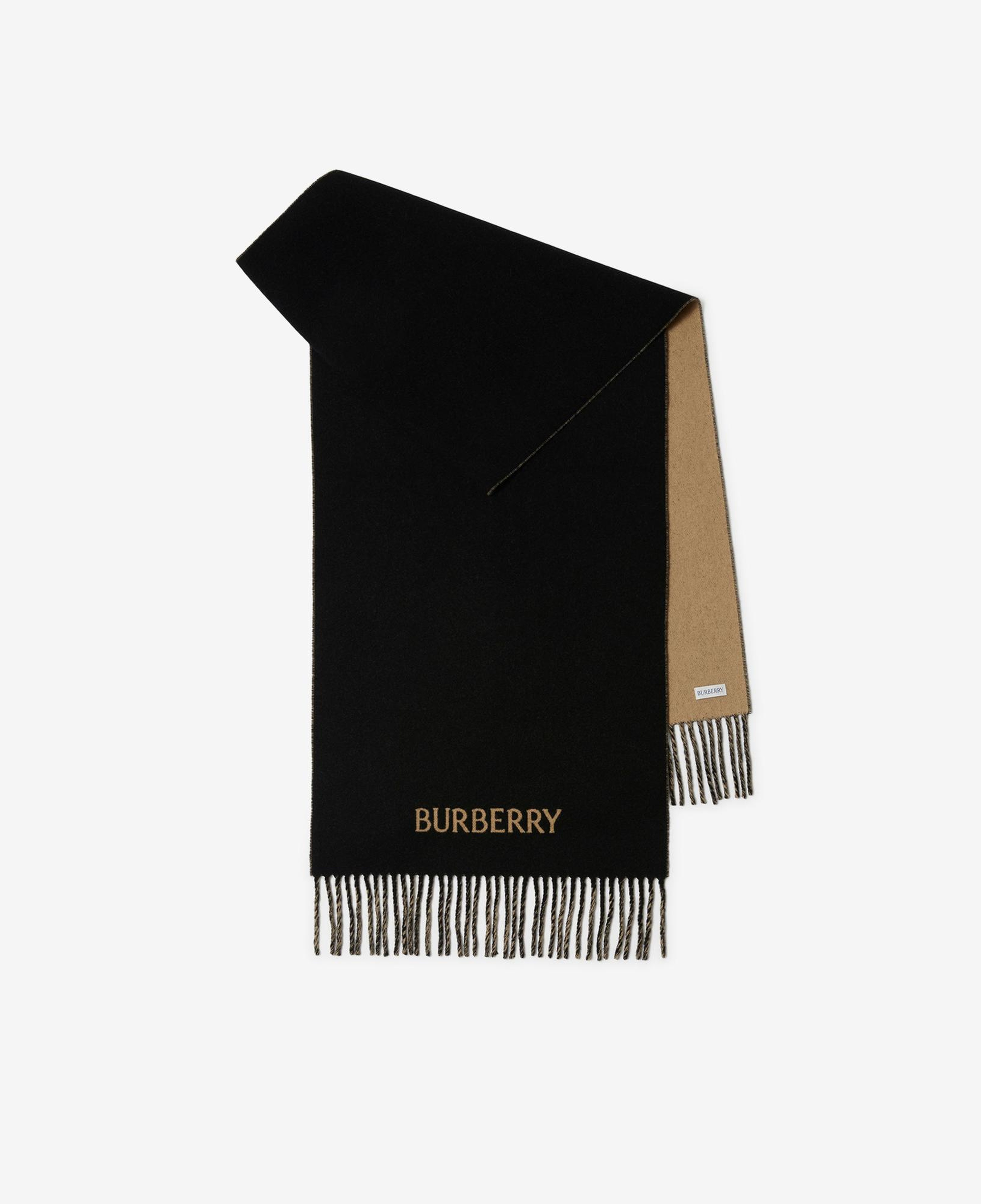 Burberry Knight Reversible Cashmere Kadın Siyah Atkı