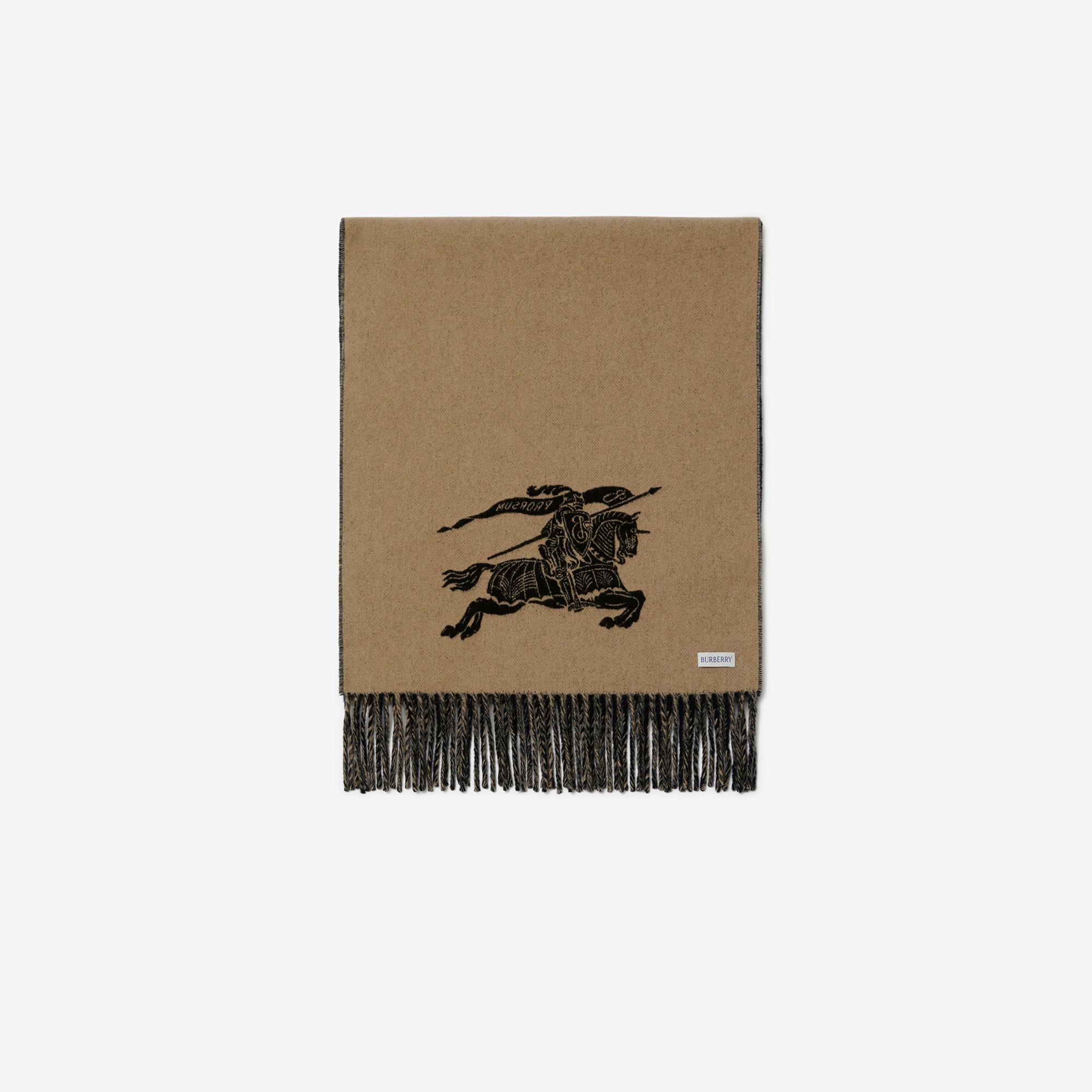 Burberry Knight Reversible Cashmere Kadın Siyah Atkı