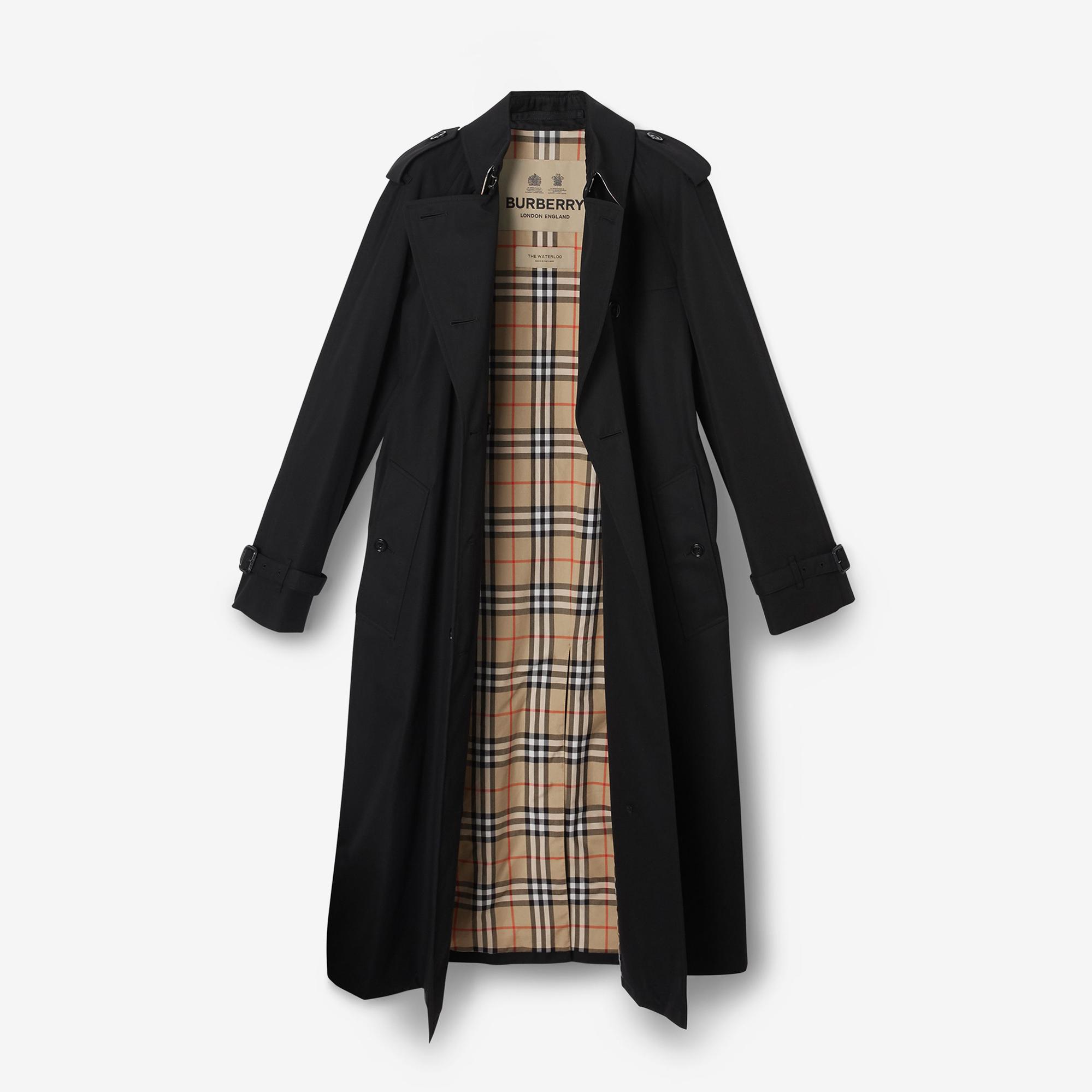 Burberry Long Waterloo Heritage Kadın Siyah Trençkot