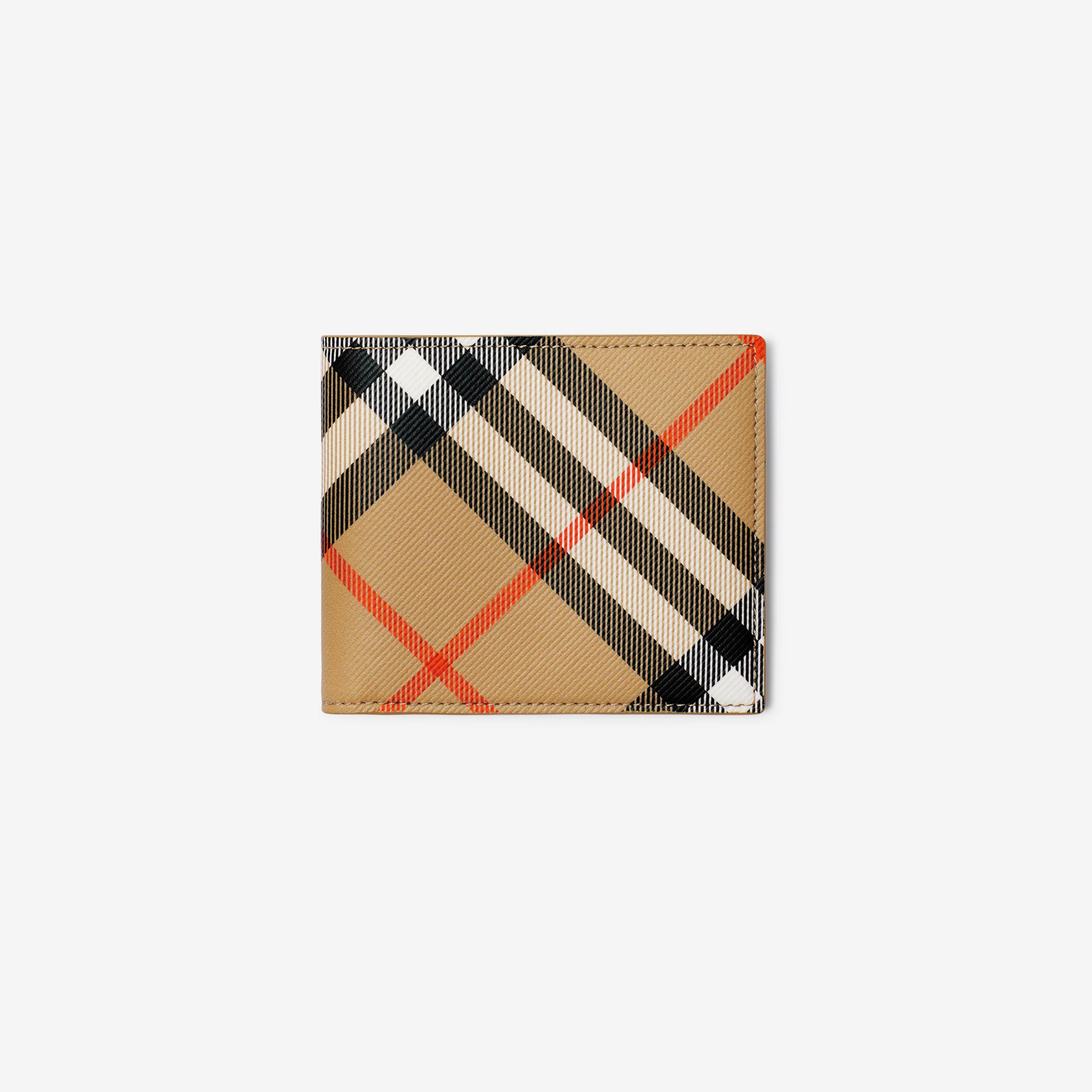 Burberry Check Bifold Erkek Bej Cüzdan