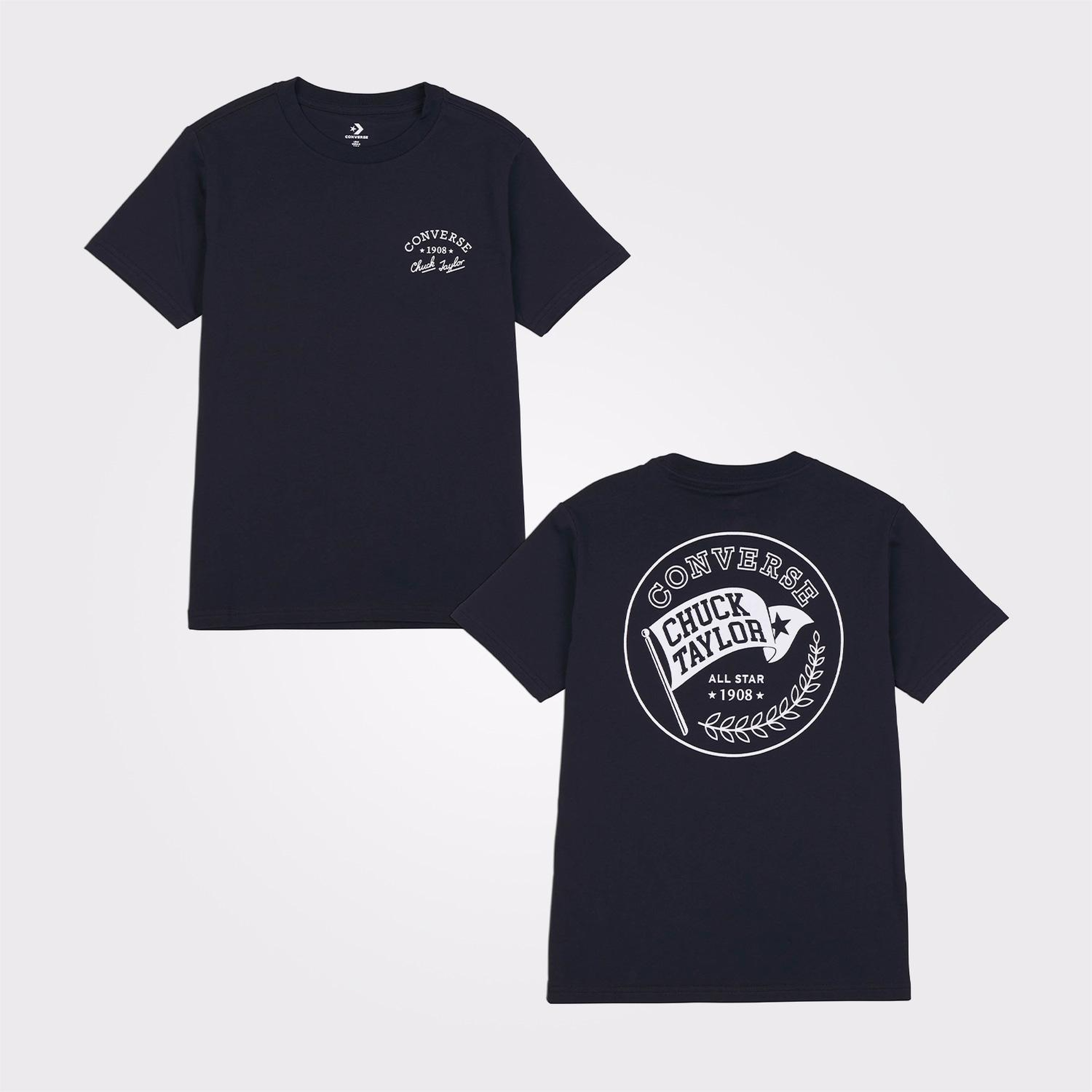 Converse Retro Flag Kadın Siyah T-Shirt