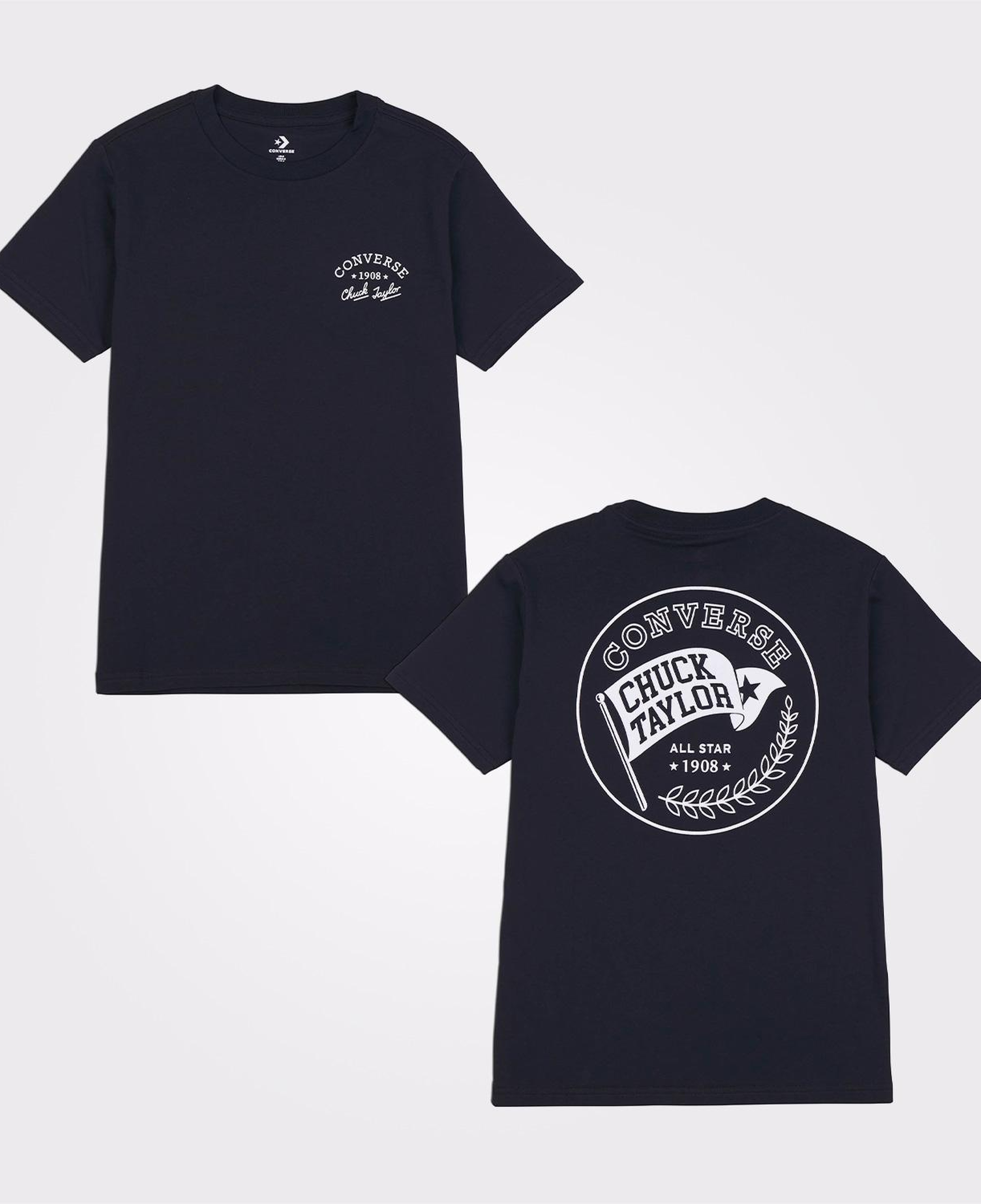Converse Retro Flag Kadın Siyah T-Shirt