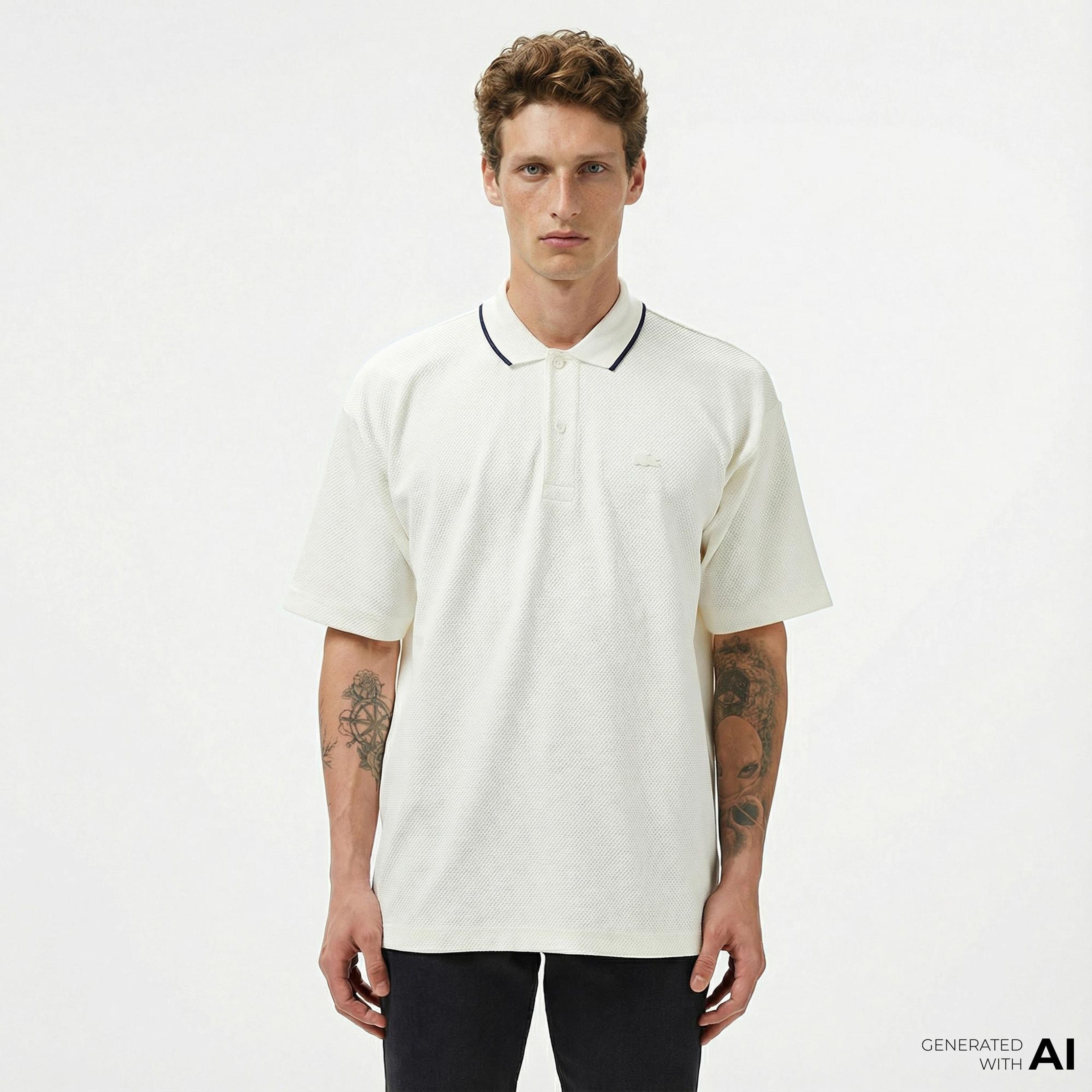 Lacoste Erkek Oversize Fit Beyaz Polo