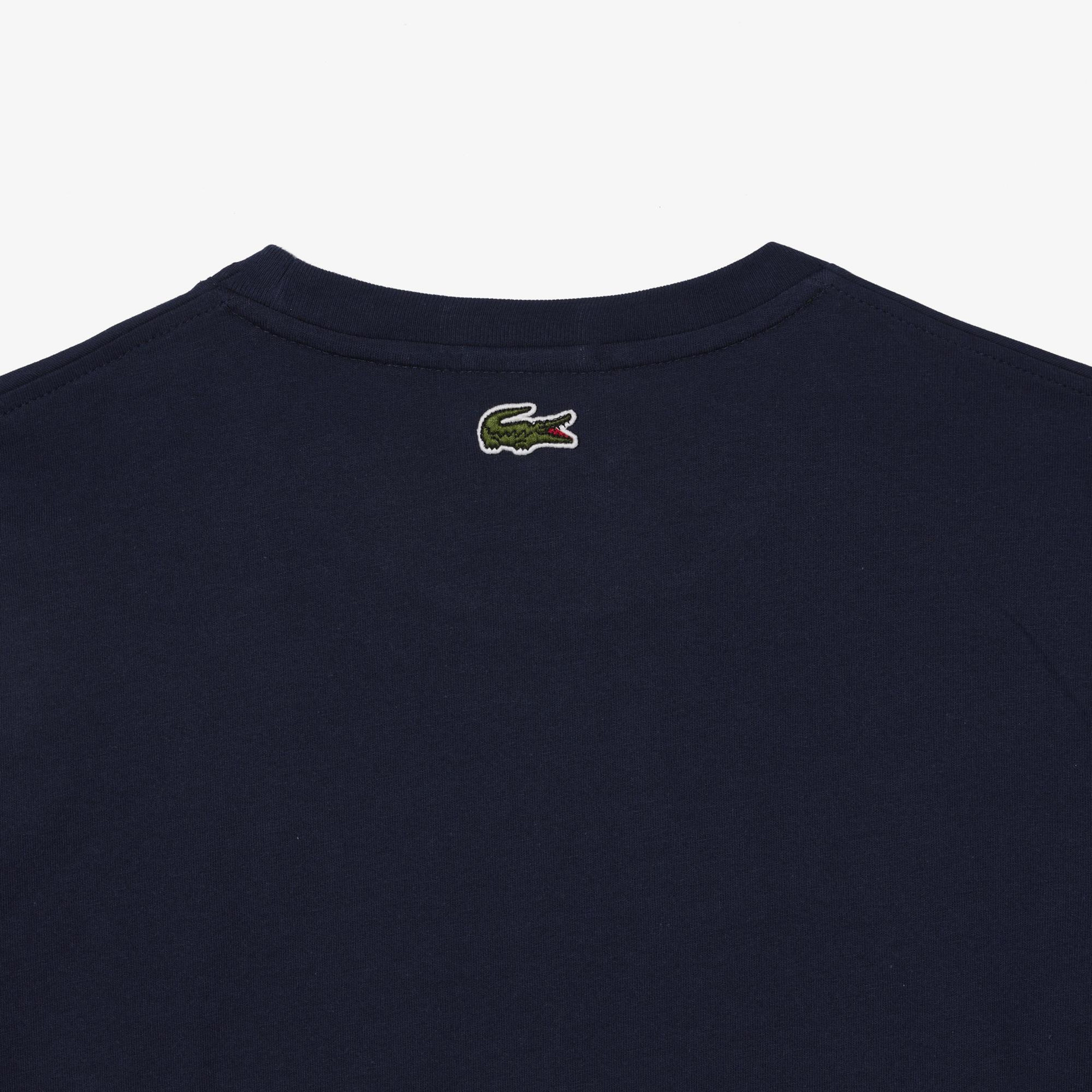 Lacoste Unisex Regular Fit Bisiklet Yaka Baskılı Lacivert T-Shirt