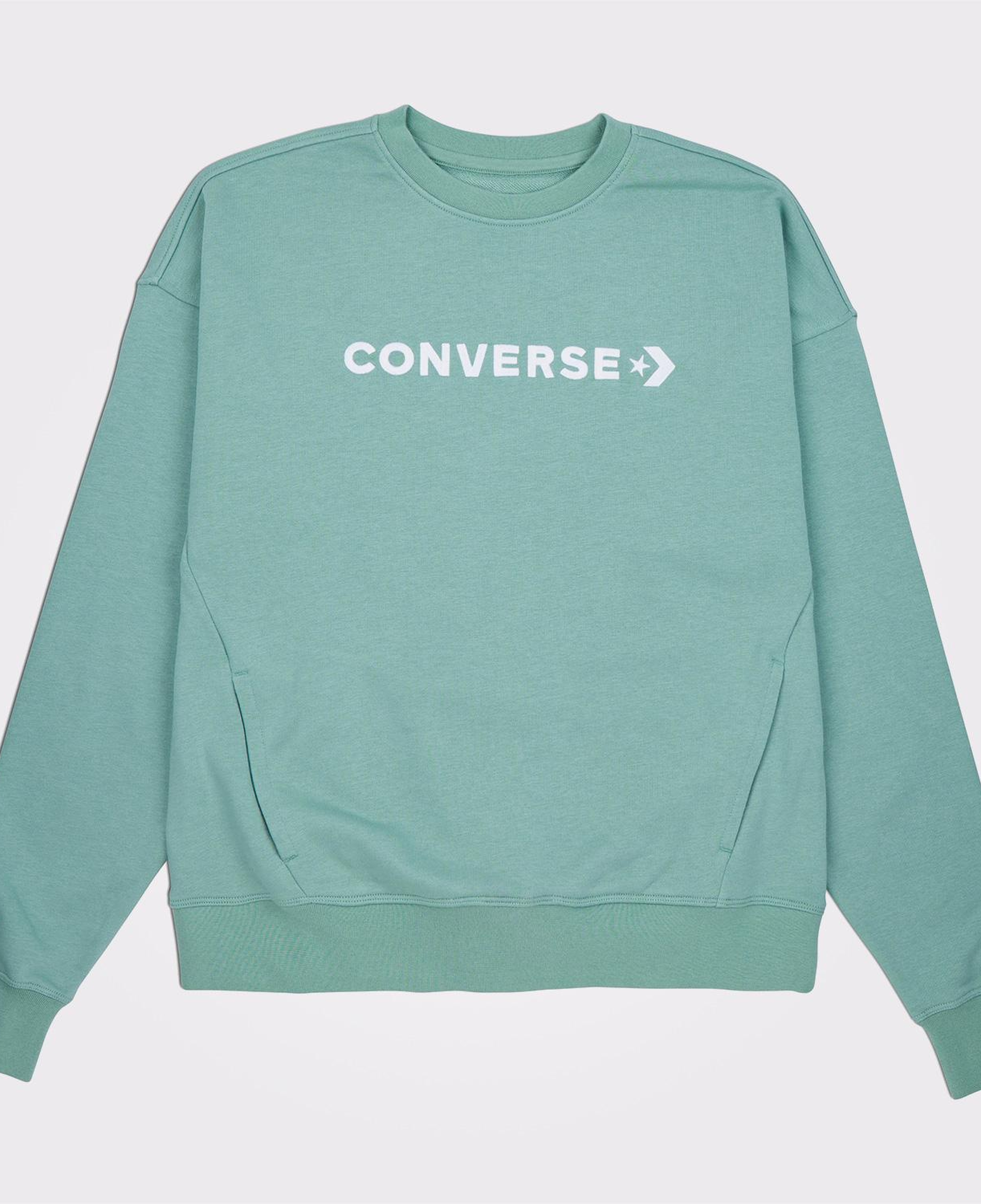 Converse Wordmark Boyfriend Crew Kadın Mavi Sweatshirt