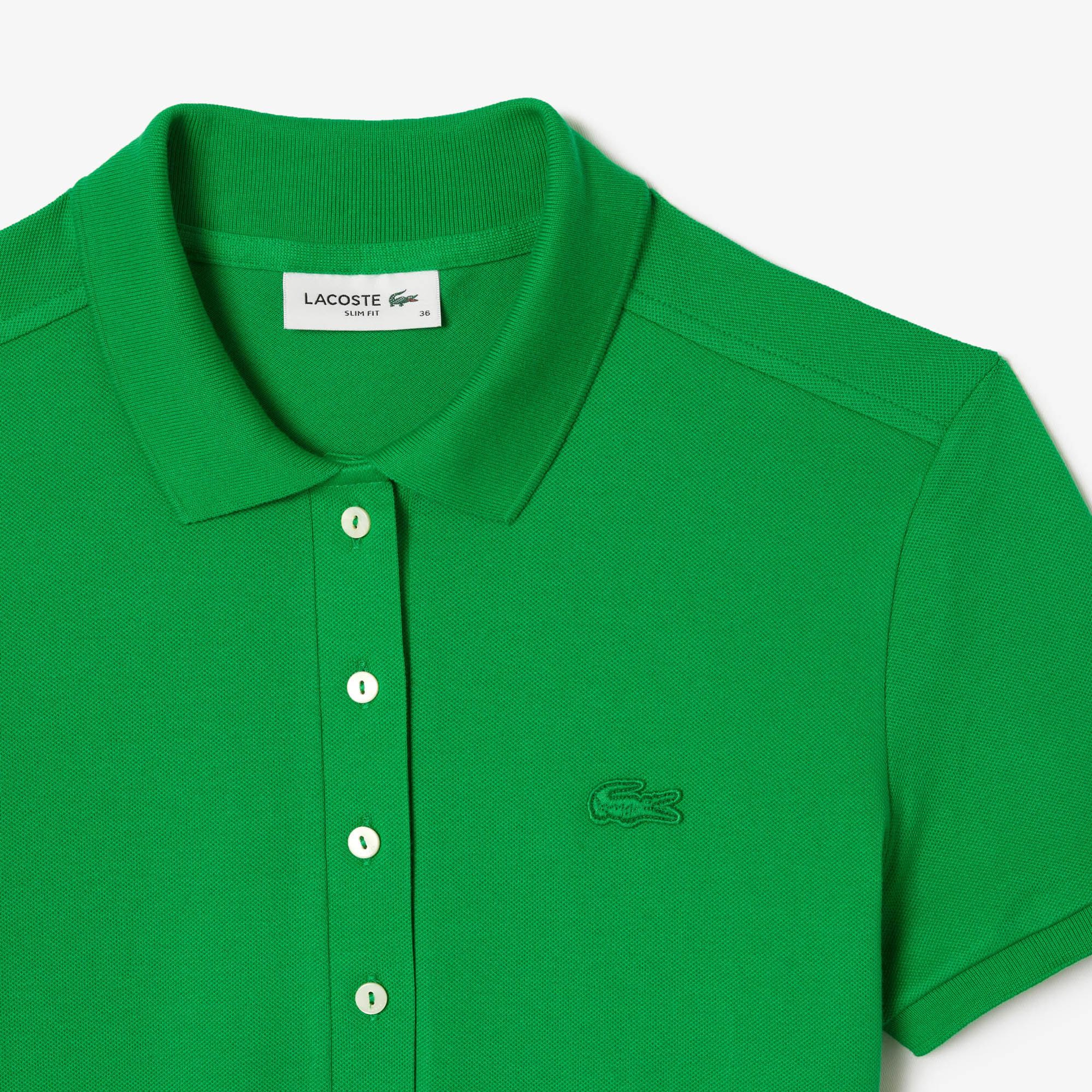 Lacoste L.12.D Kadın Slim Fit Yeşil Polo