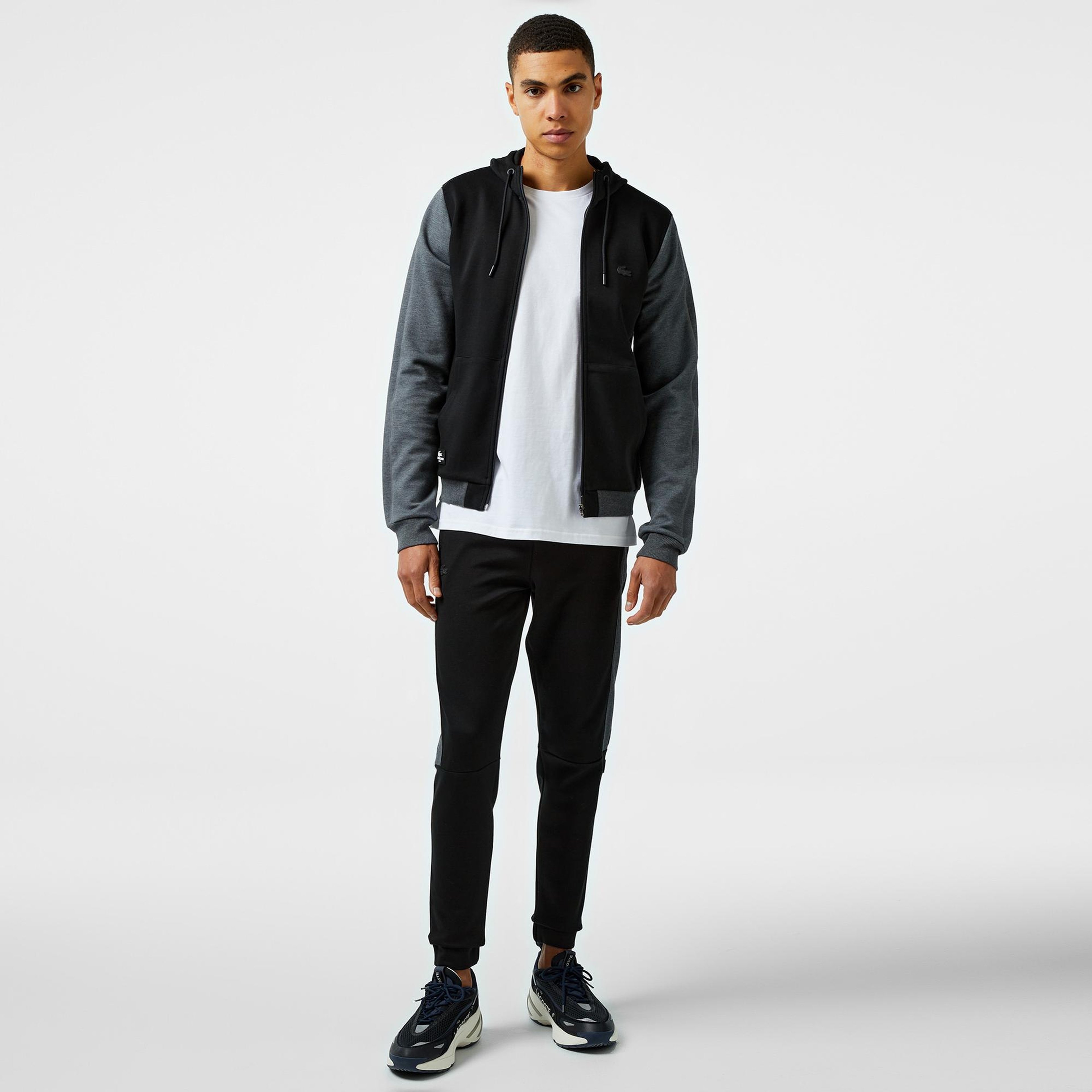 Lacoste Erkek Slim Fit Kapüşonlu Siyah Sweatshirt