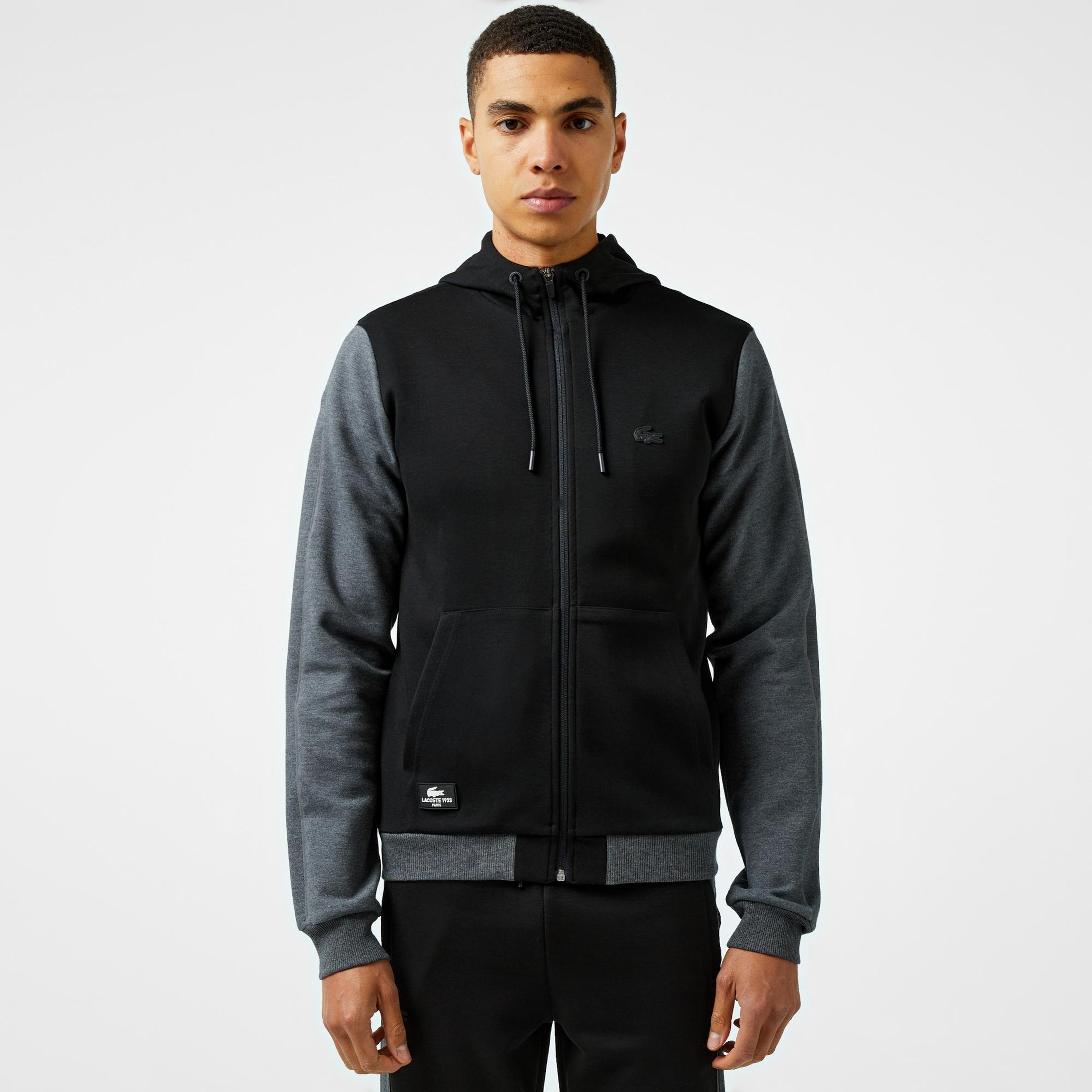 Lacoste Erkek Slim Fit Kapüşonlu Siyah Sweatshirt