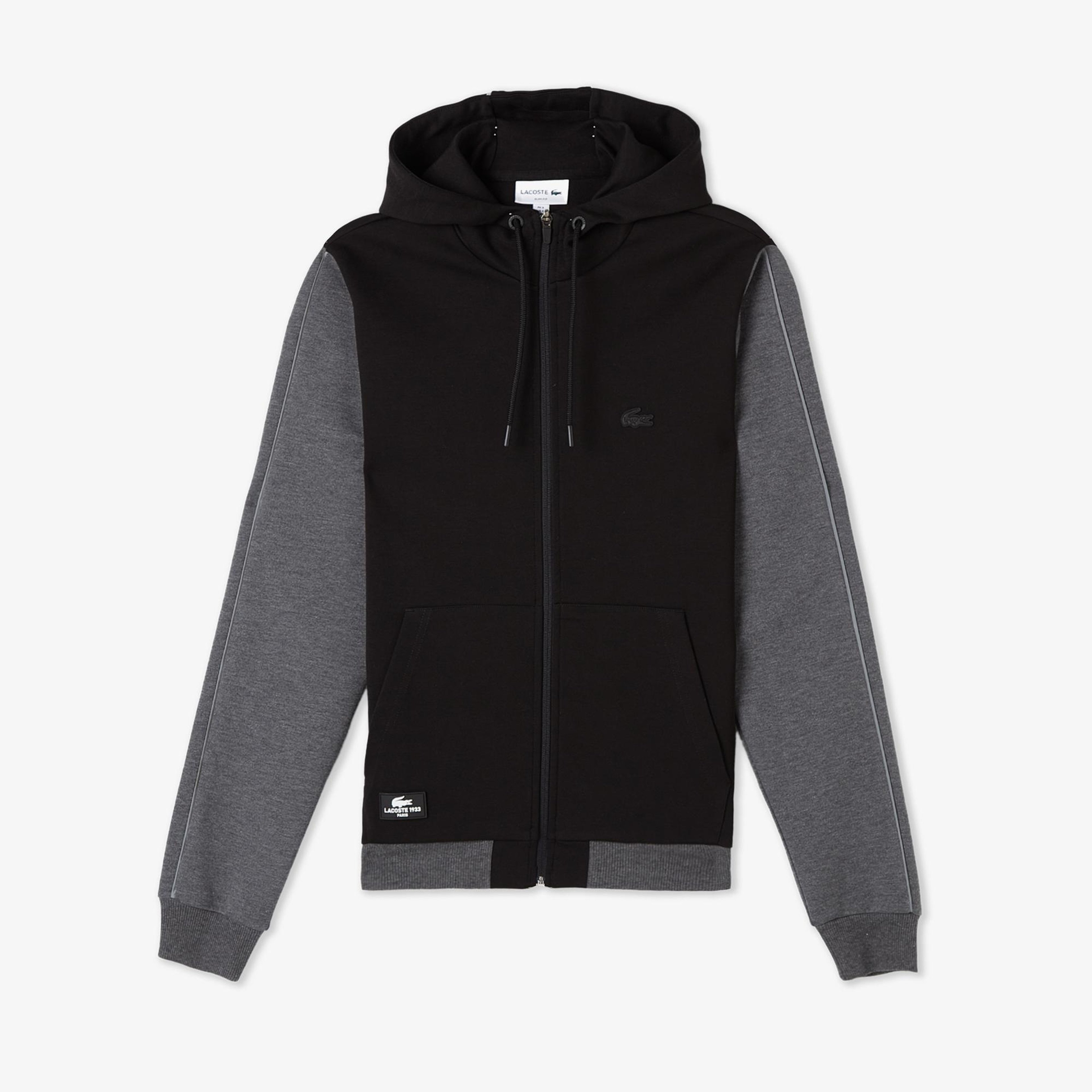 Lacoste Erkek Slim Fit Kapüşonlu Siyah Sweatshirt