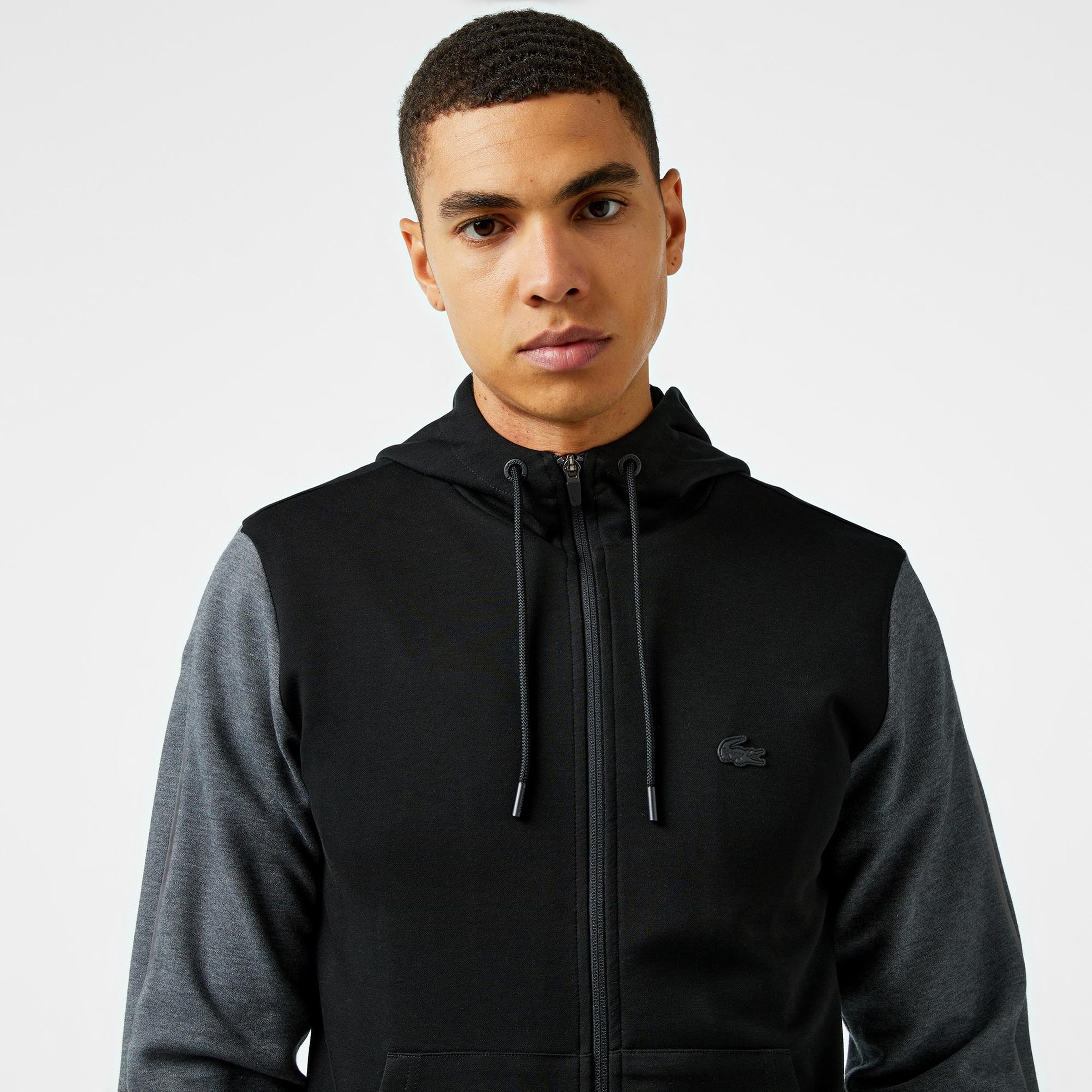 Lacoste Erkek Slim Fit Kapüşonlu Siyah Sweatshirt