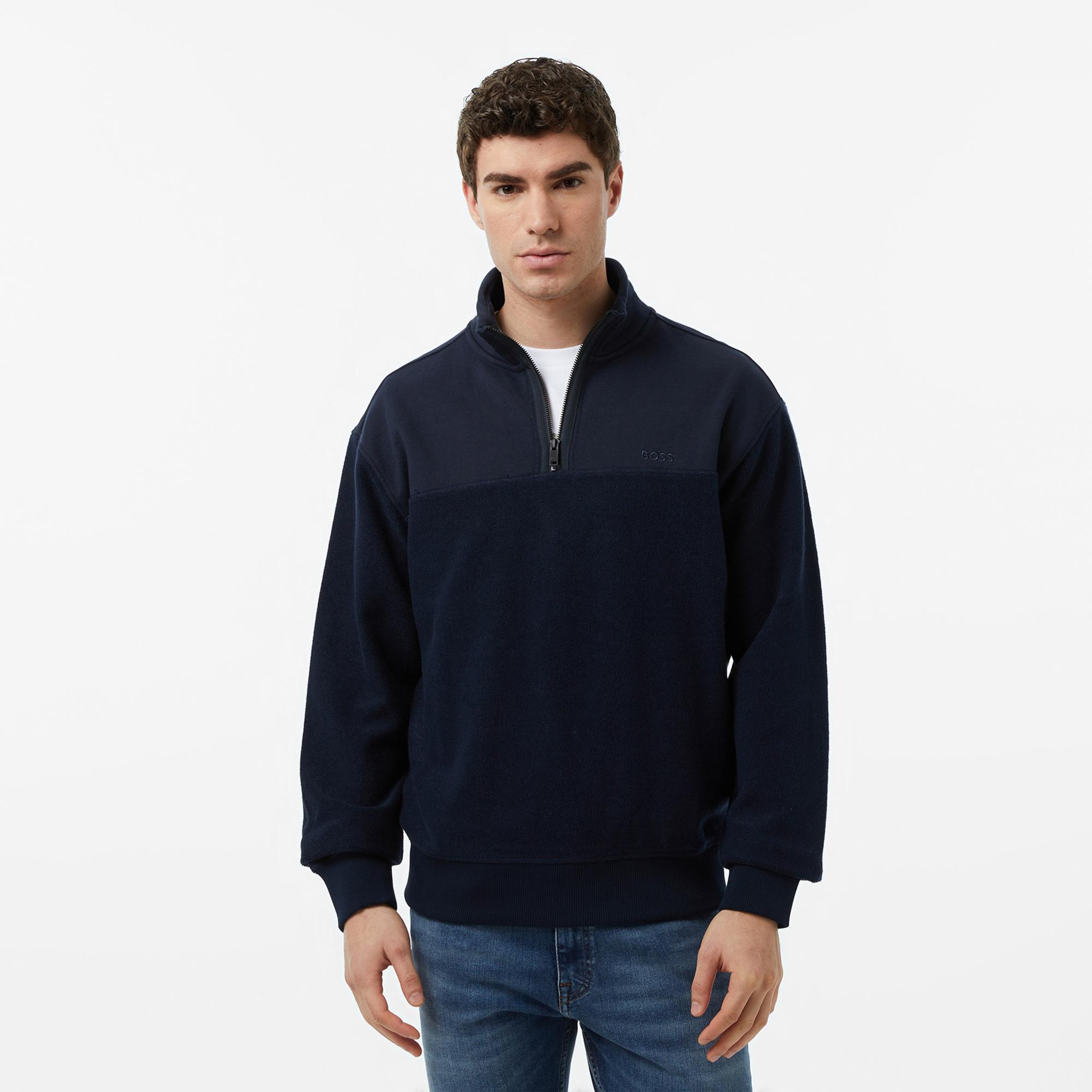 Boss Erkek Lacivert Sweatshirt