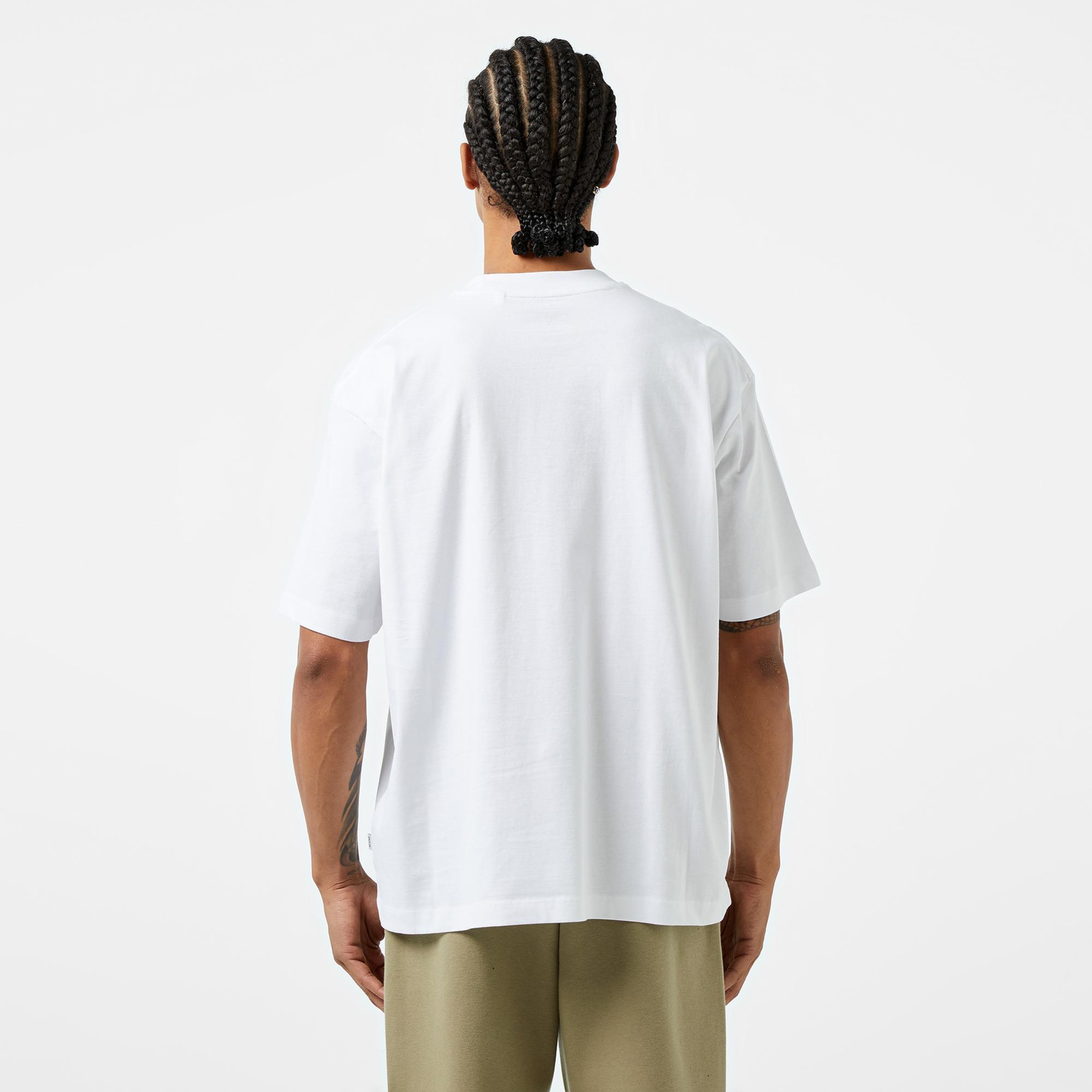 Guess Mini Tri Mid Organic Heavy Jersey 205 Erkek Beyaz T-Shirt