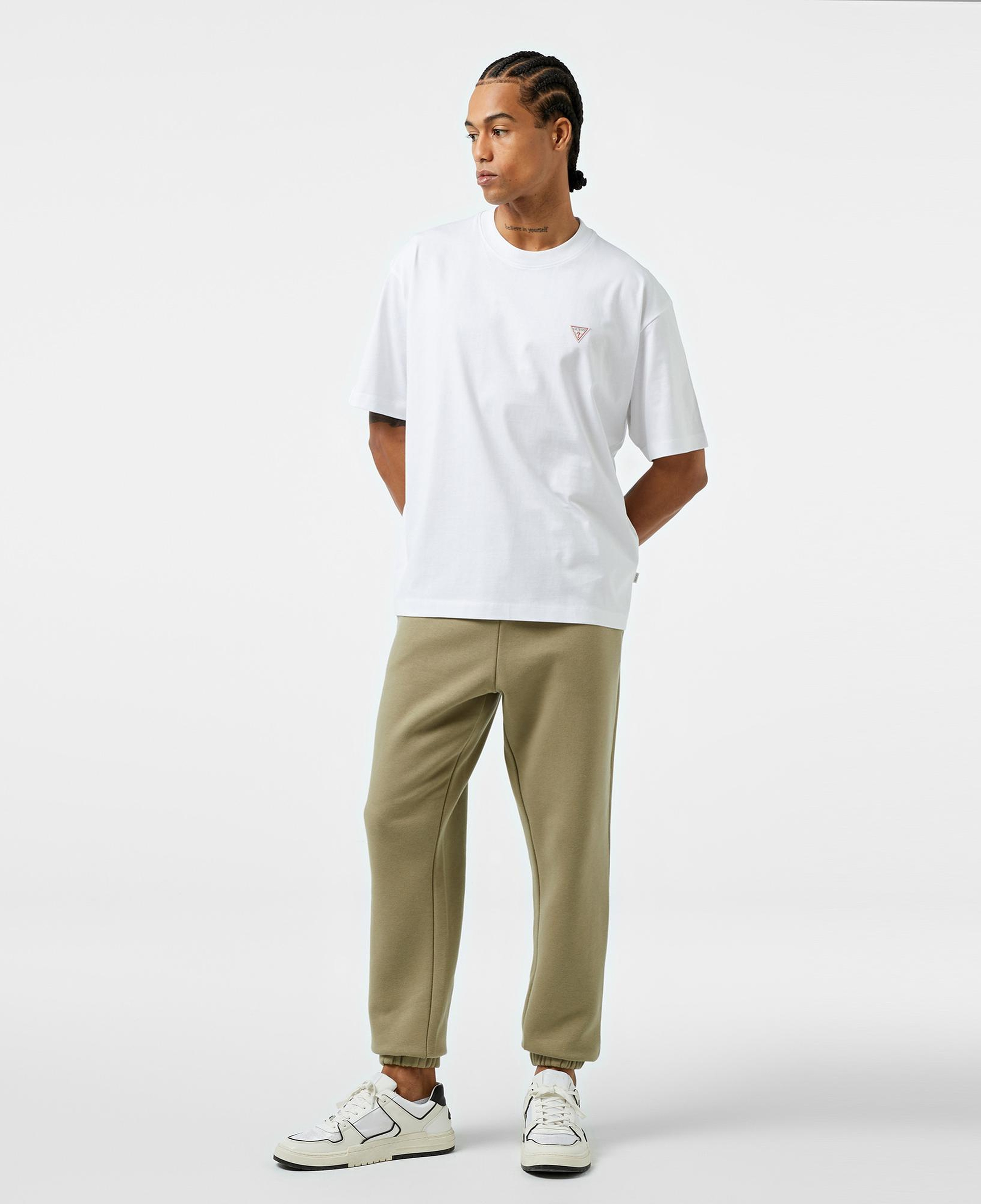 Guess Mini Tri Mid Organic Heavy Jersey 205 Erkek Beyaz T-Shirt