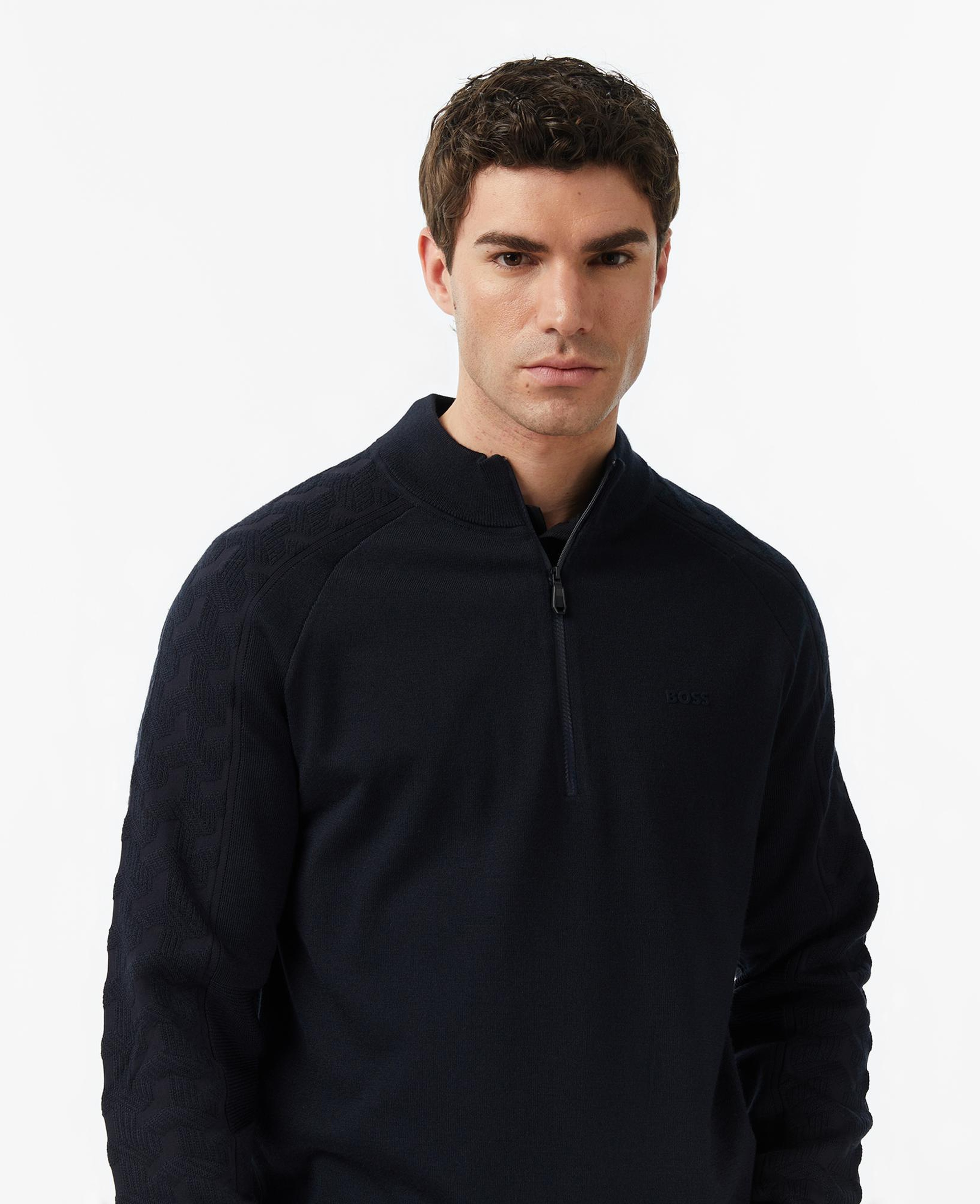 Boss Mirror Erkek Lacivert Triko