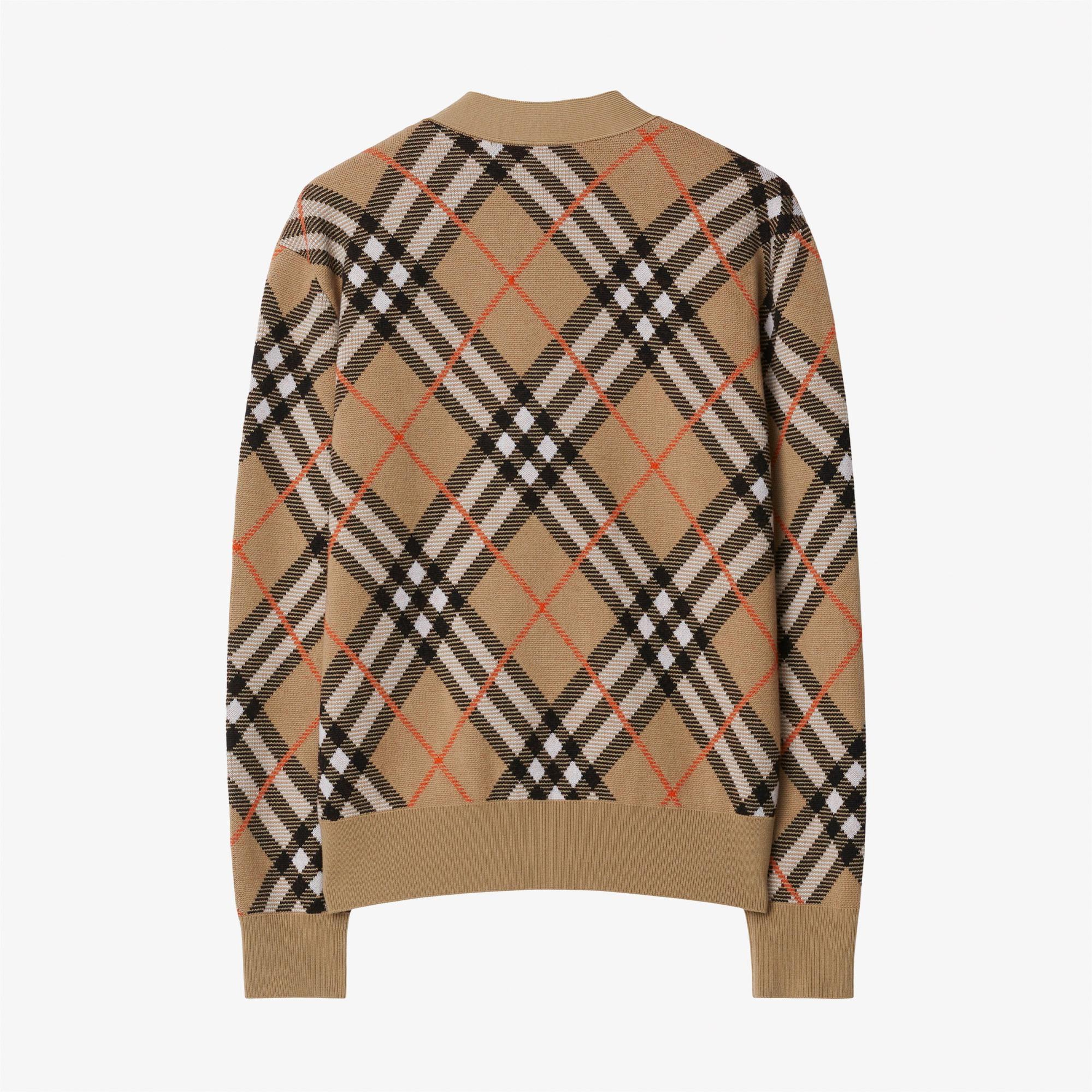 Burberry Check Kareli Yün Karışımlı Erkek Bej Hırka