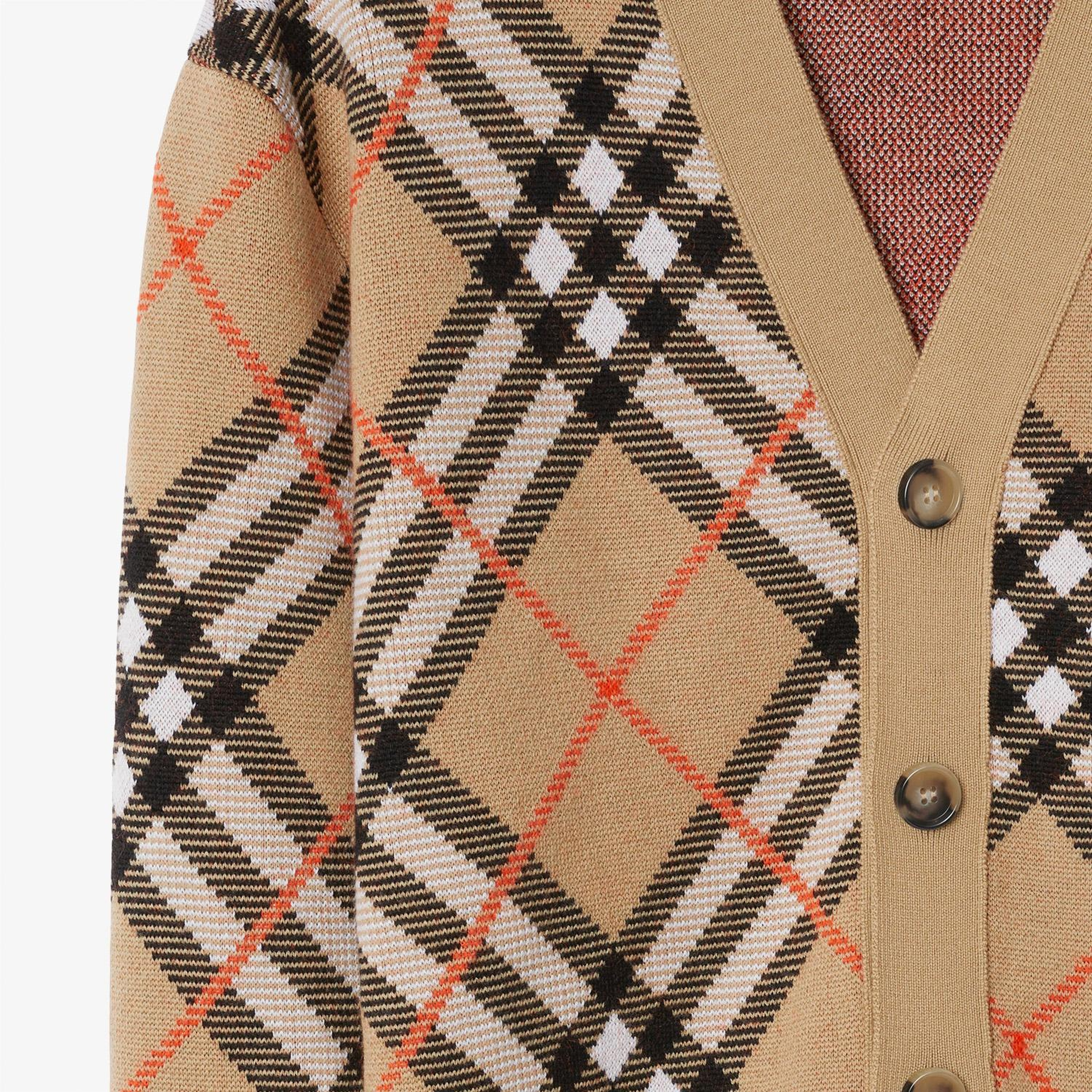 Burberry Check Kareli Yün Karışımlı Erkek Bej Hırka