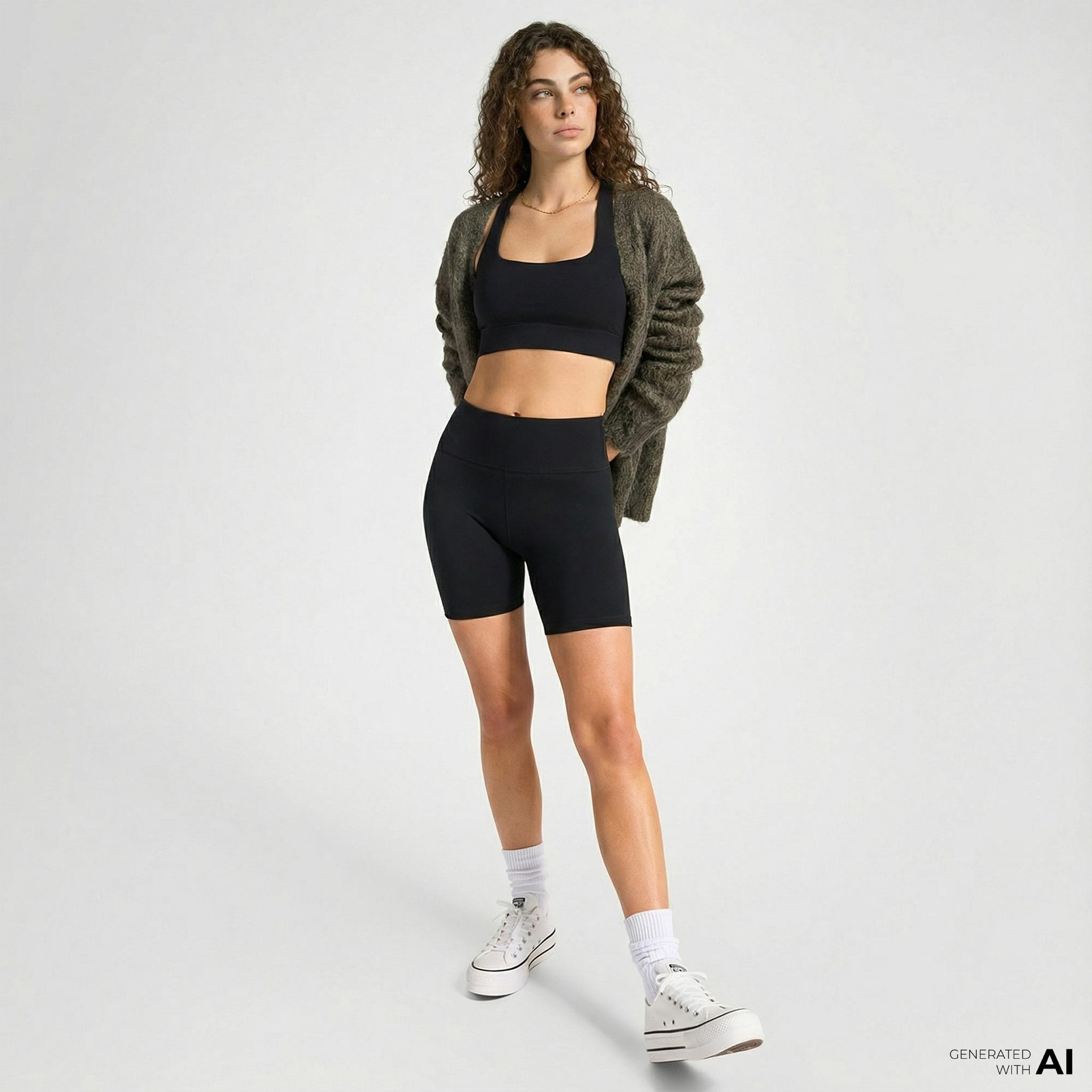 Converse Star Chevron Kadın Siyah Kısa Tayt