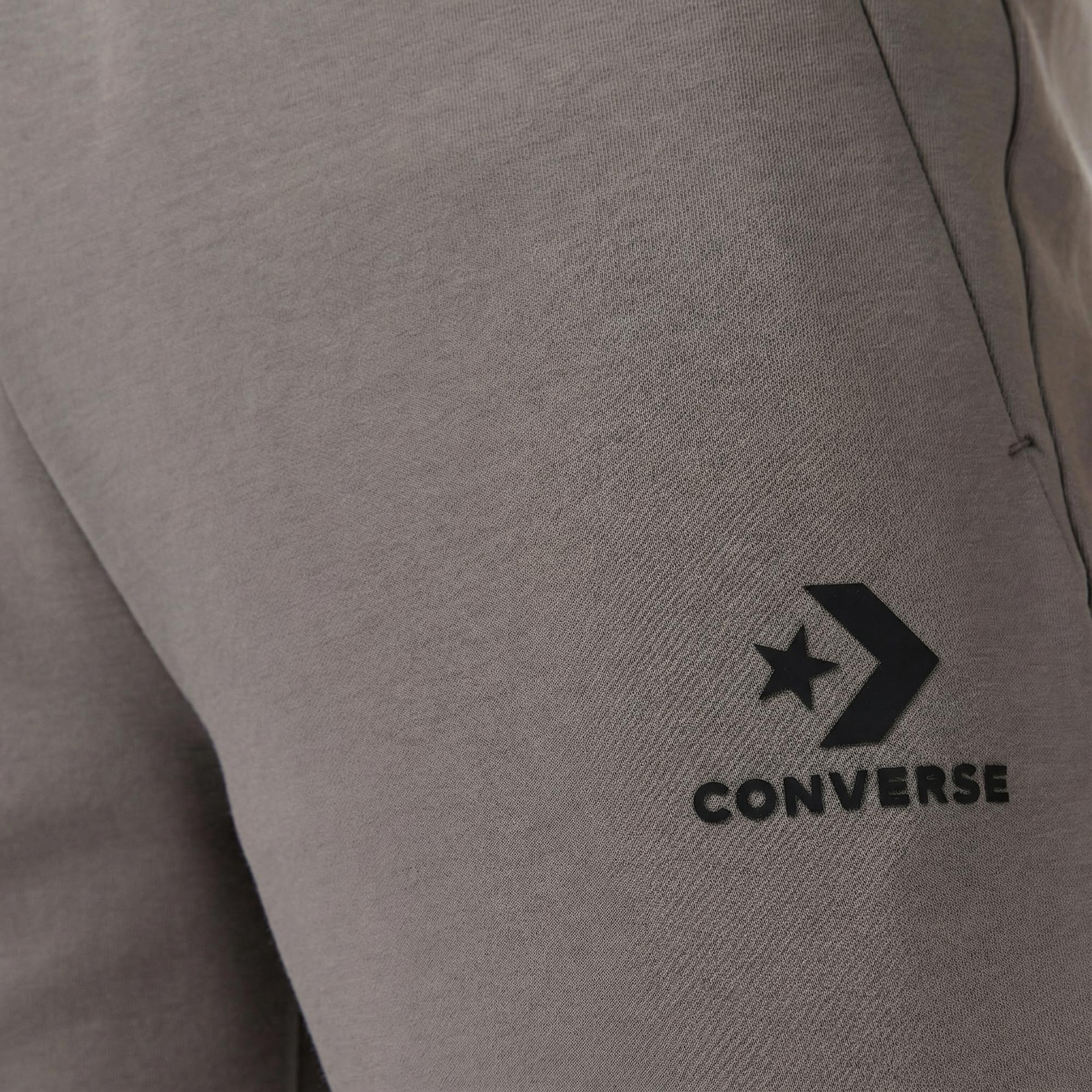 Converse Star Chevron Baskılı Erkek Oversize Fit Gri Eşofman Altı