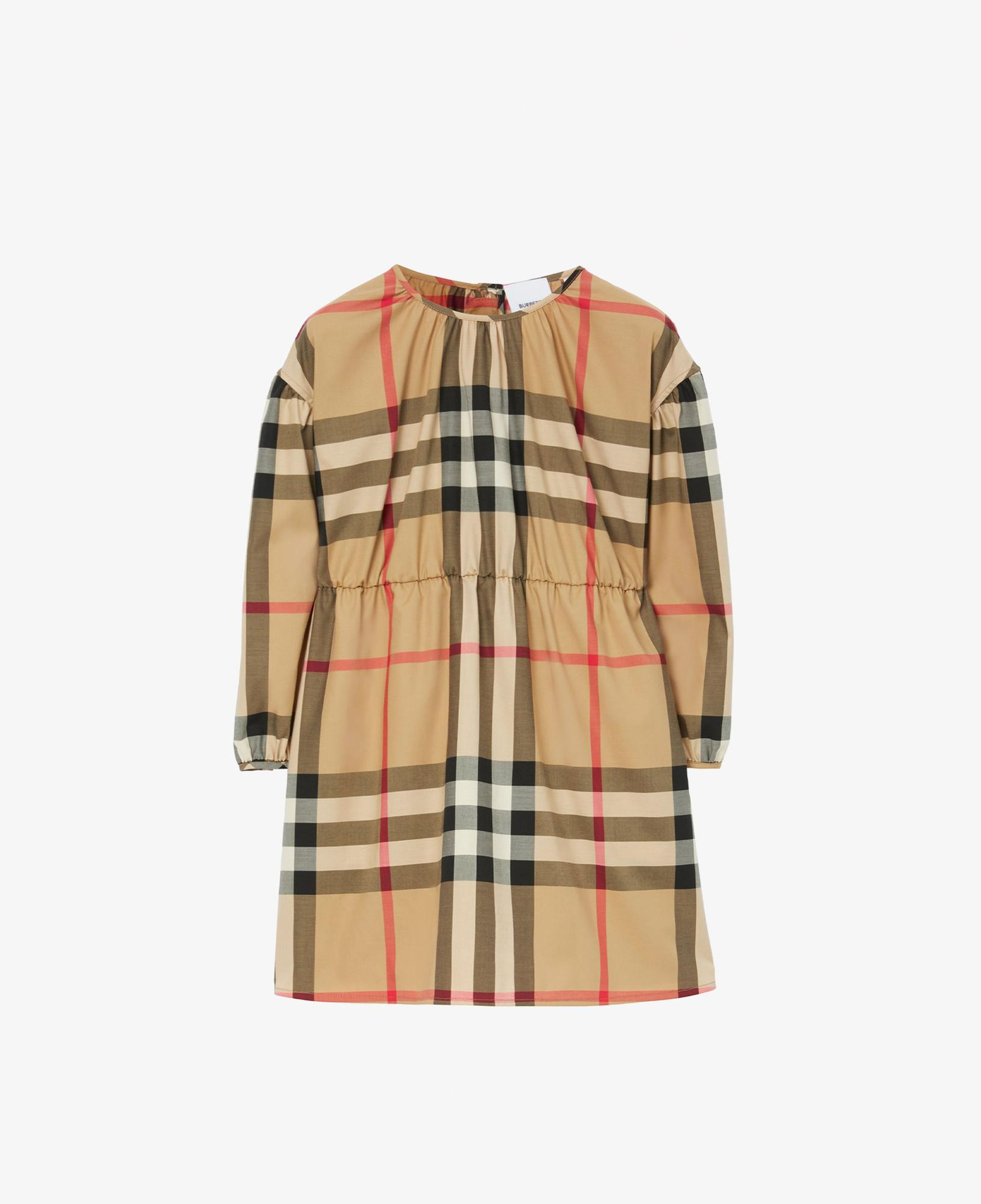 Burberry Savannah Stretch Cotton Çocuk Bej Elbise