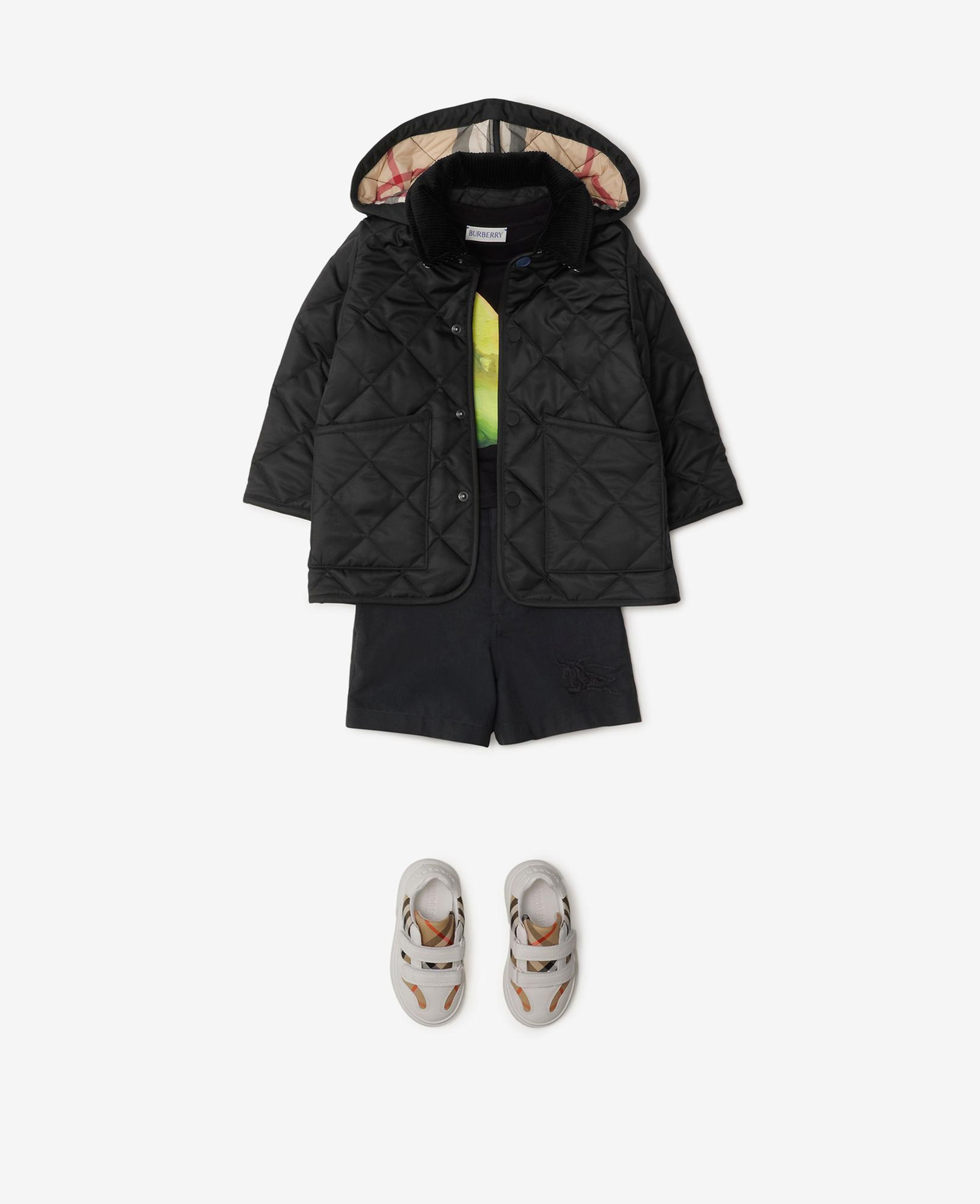 Burberry Rowan Quilted Çocuk Siyah Mont