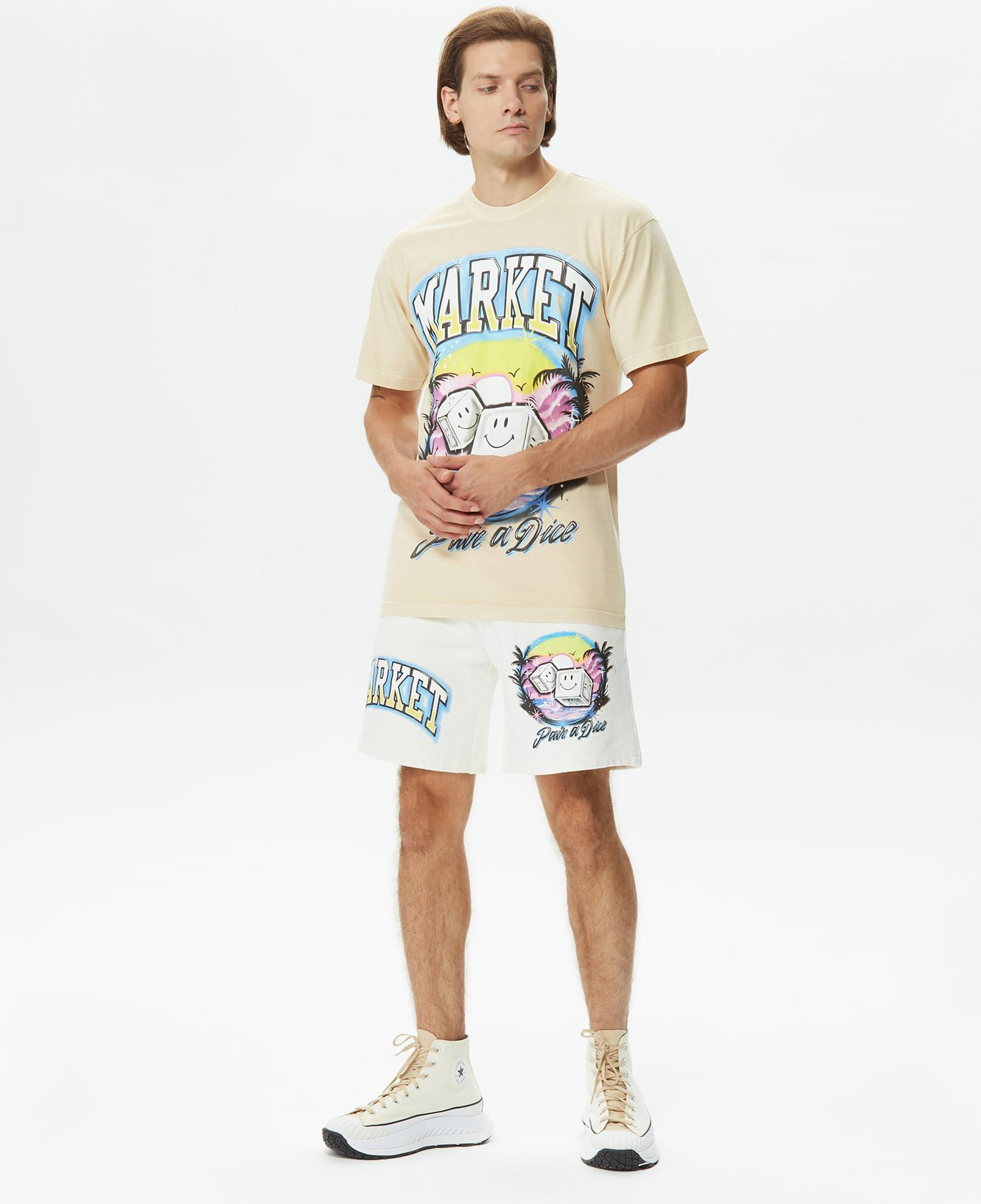 Market Smiley Pair Of Dice Erkek Beyaz Şort