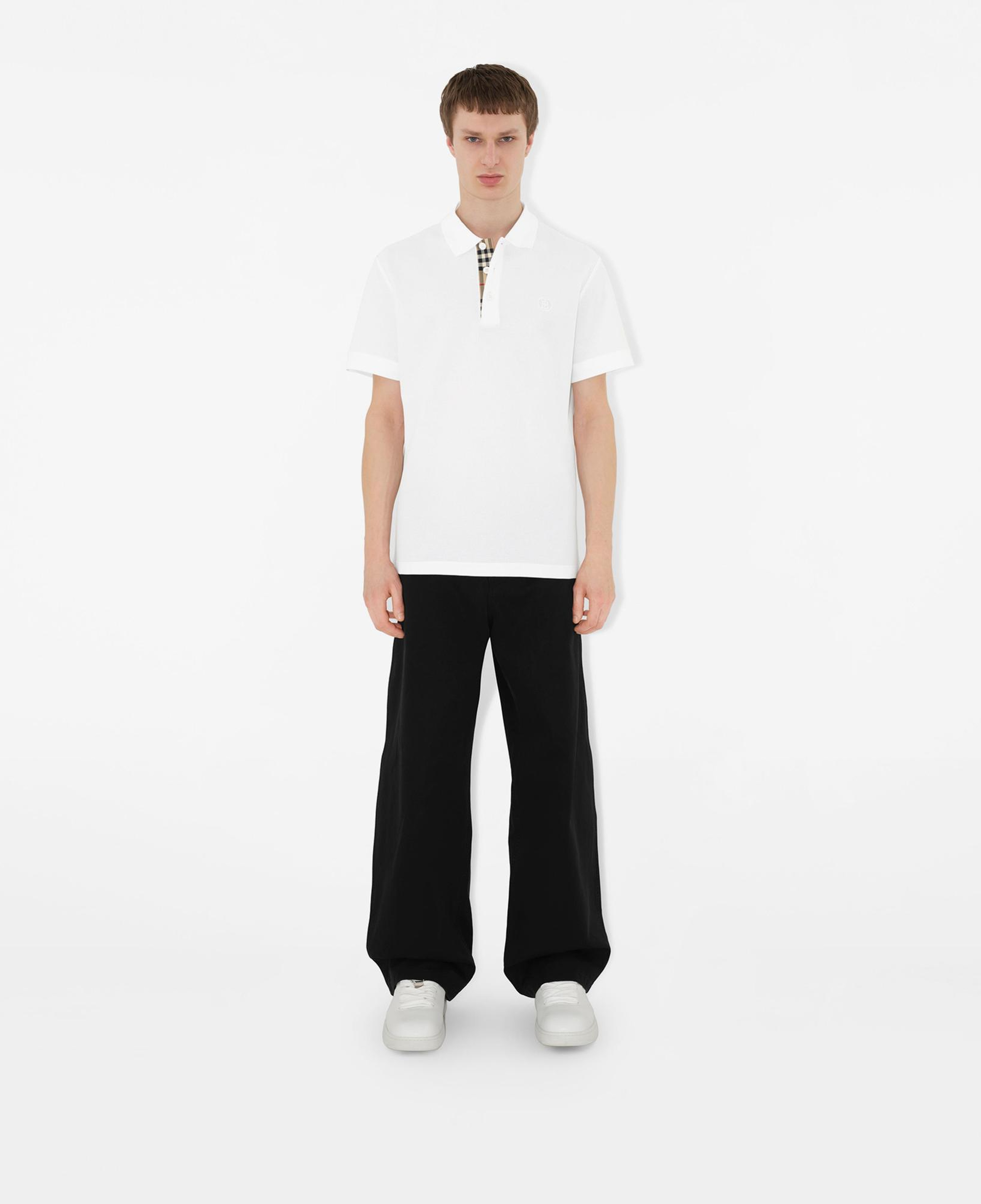 Burberry Pamuklu Erkek Beyaz Polo