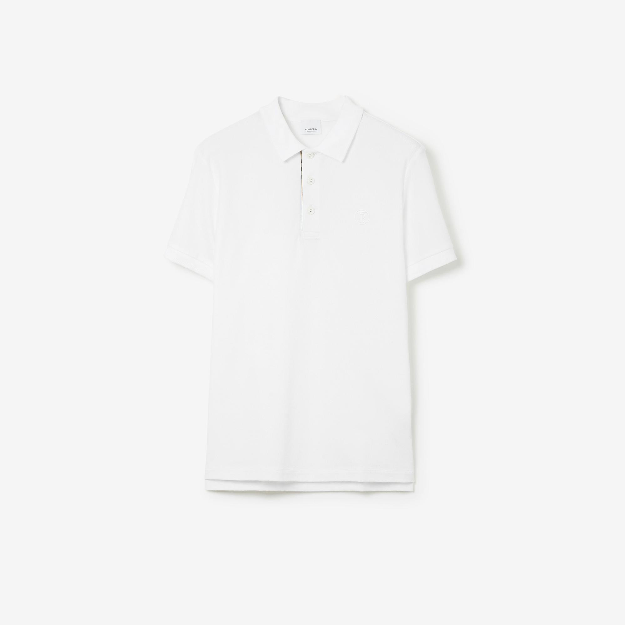 Burberry Pamuklu Erkek Beyaz Polo