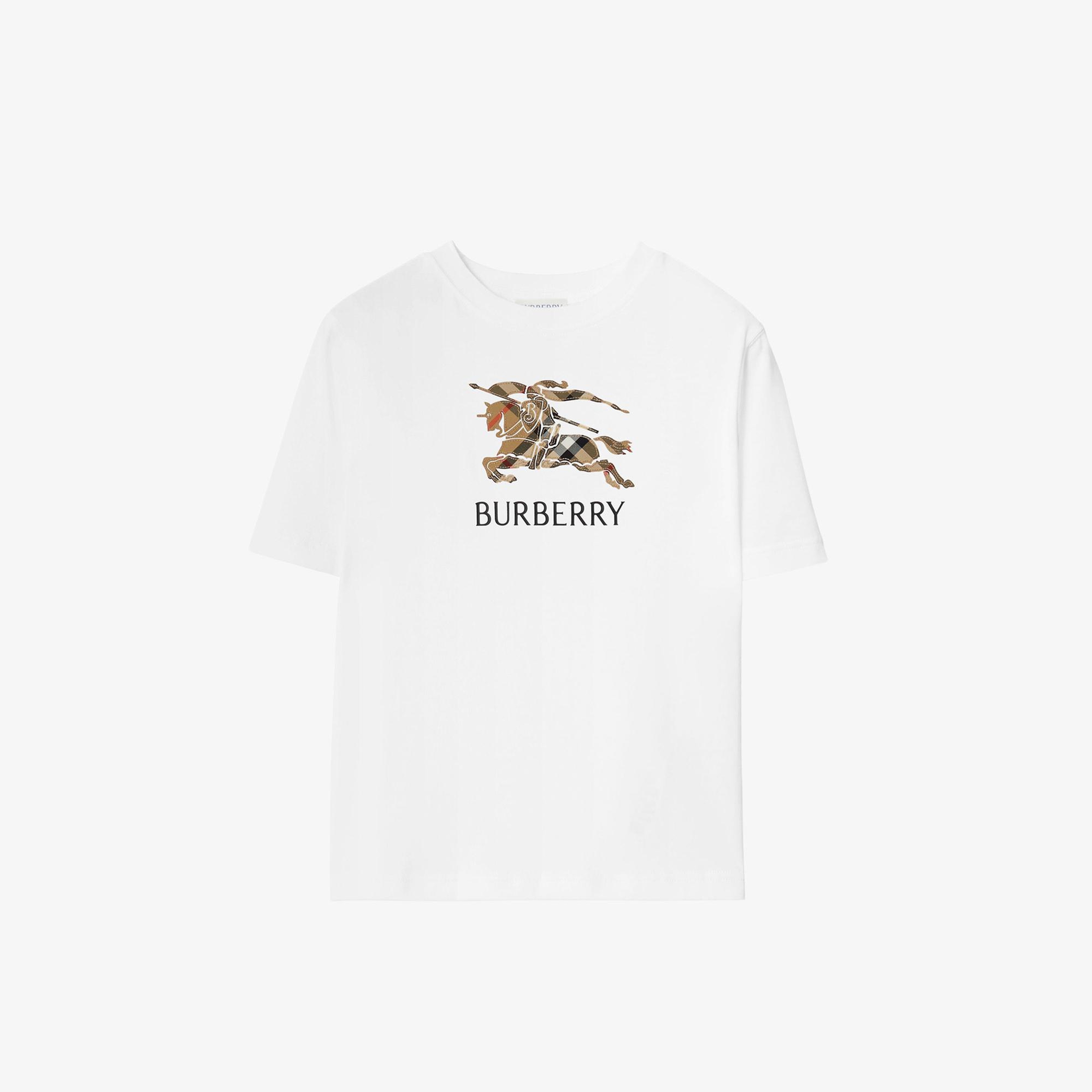 Burberry Cedar Knıght Çocuk Beyaz T-Shirt