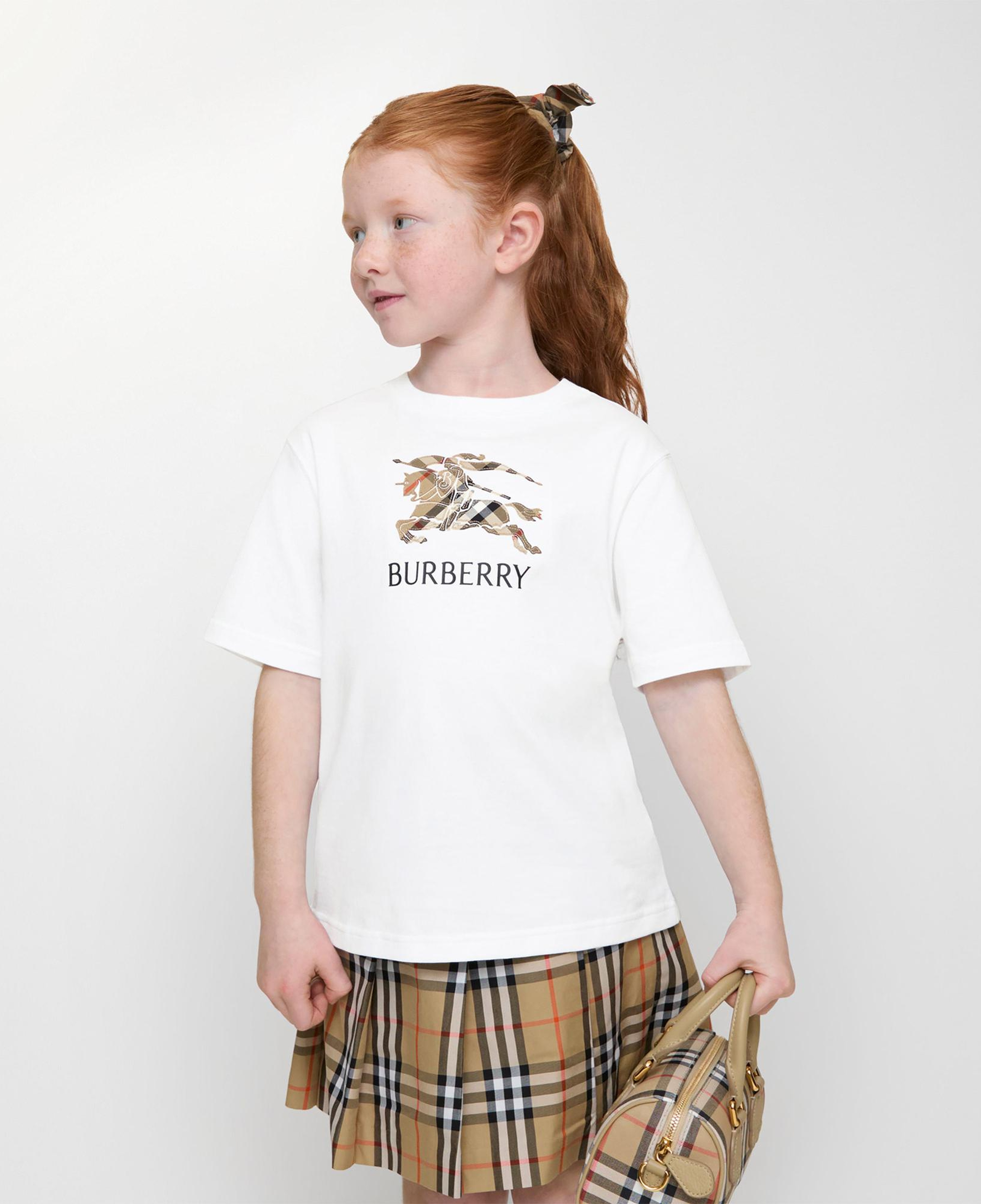 Burberry Cedar Knıght Çocuk Beyaz T-Shirt