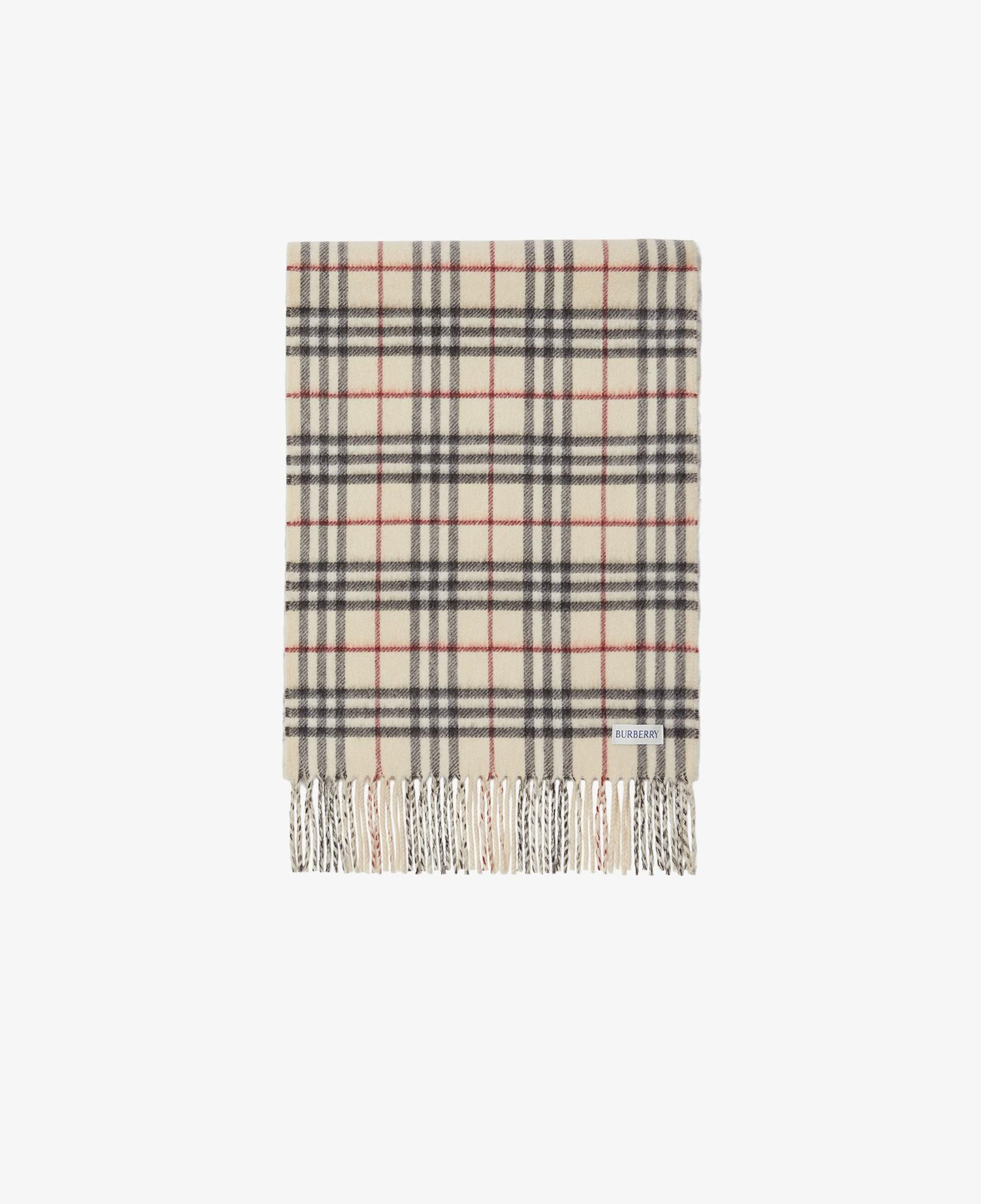 Burberry Reversible Check Kaşmir Kadın Krem Rengi Atkı