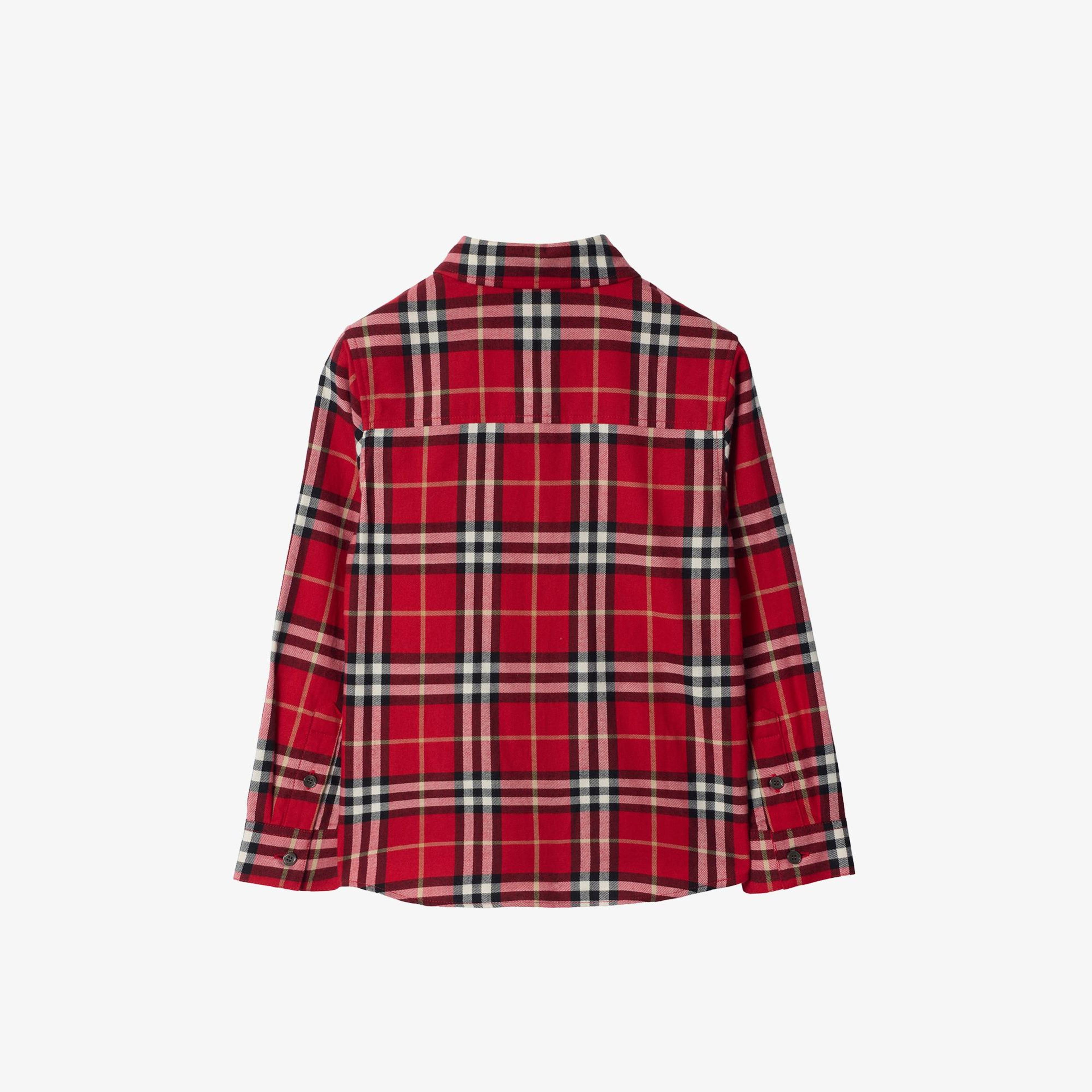 Burberry Owen Check Çocuk Kırmızı Gömlek