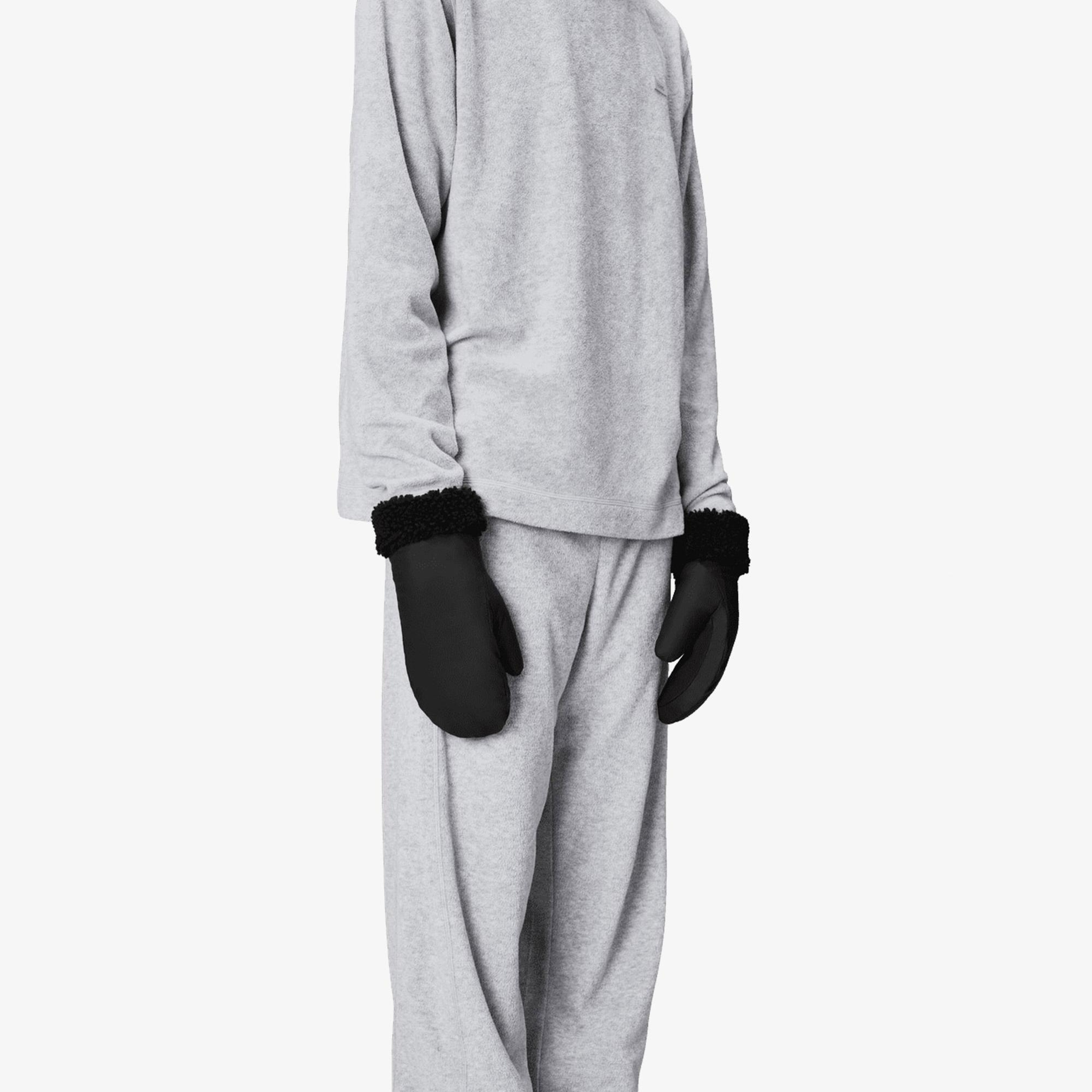 Rains Puffer Fleece Mittens W2T3 Unisex Siyah Eldiven