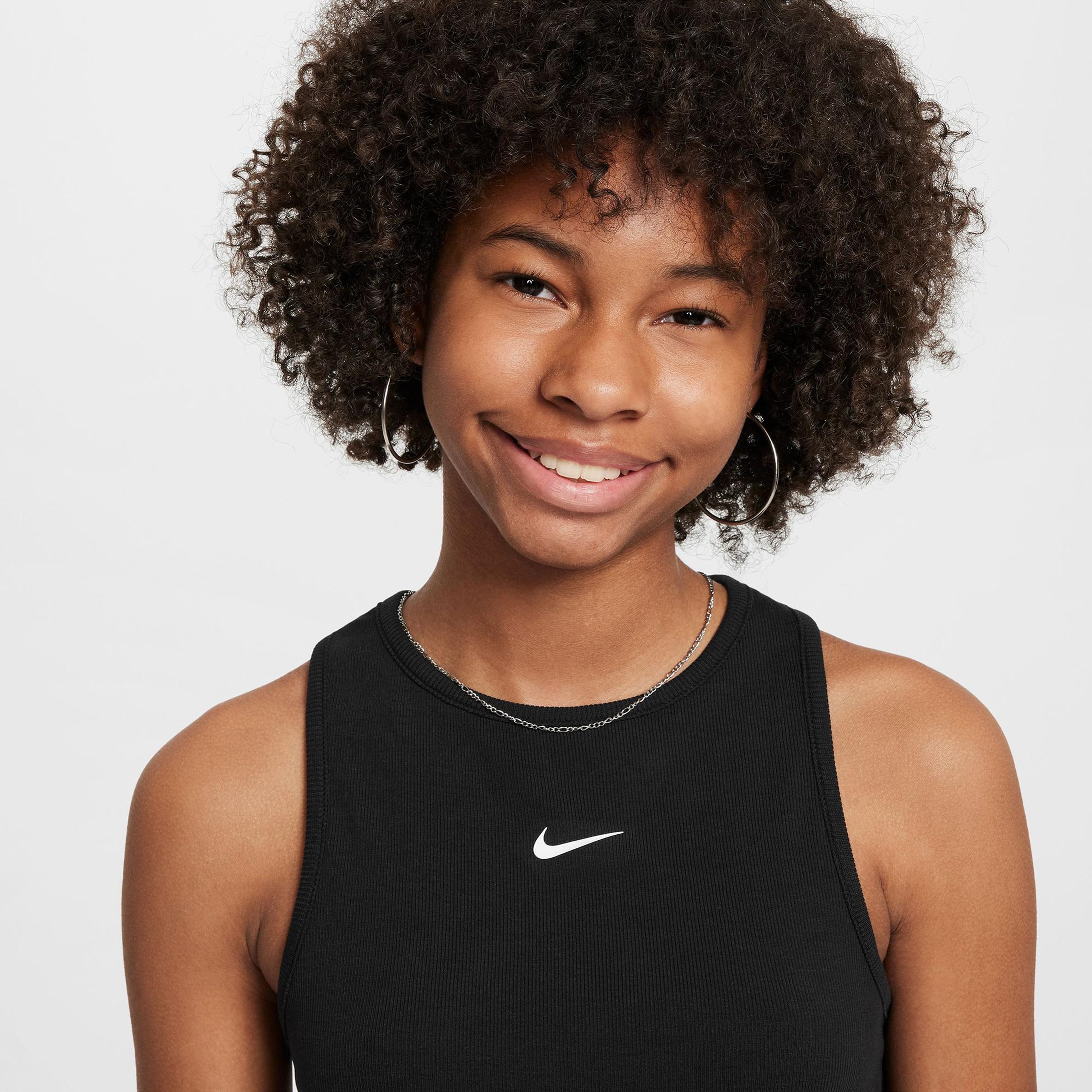 Nike Sportswear Rib Çocuk Siyah Kolsuz T-Shirt