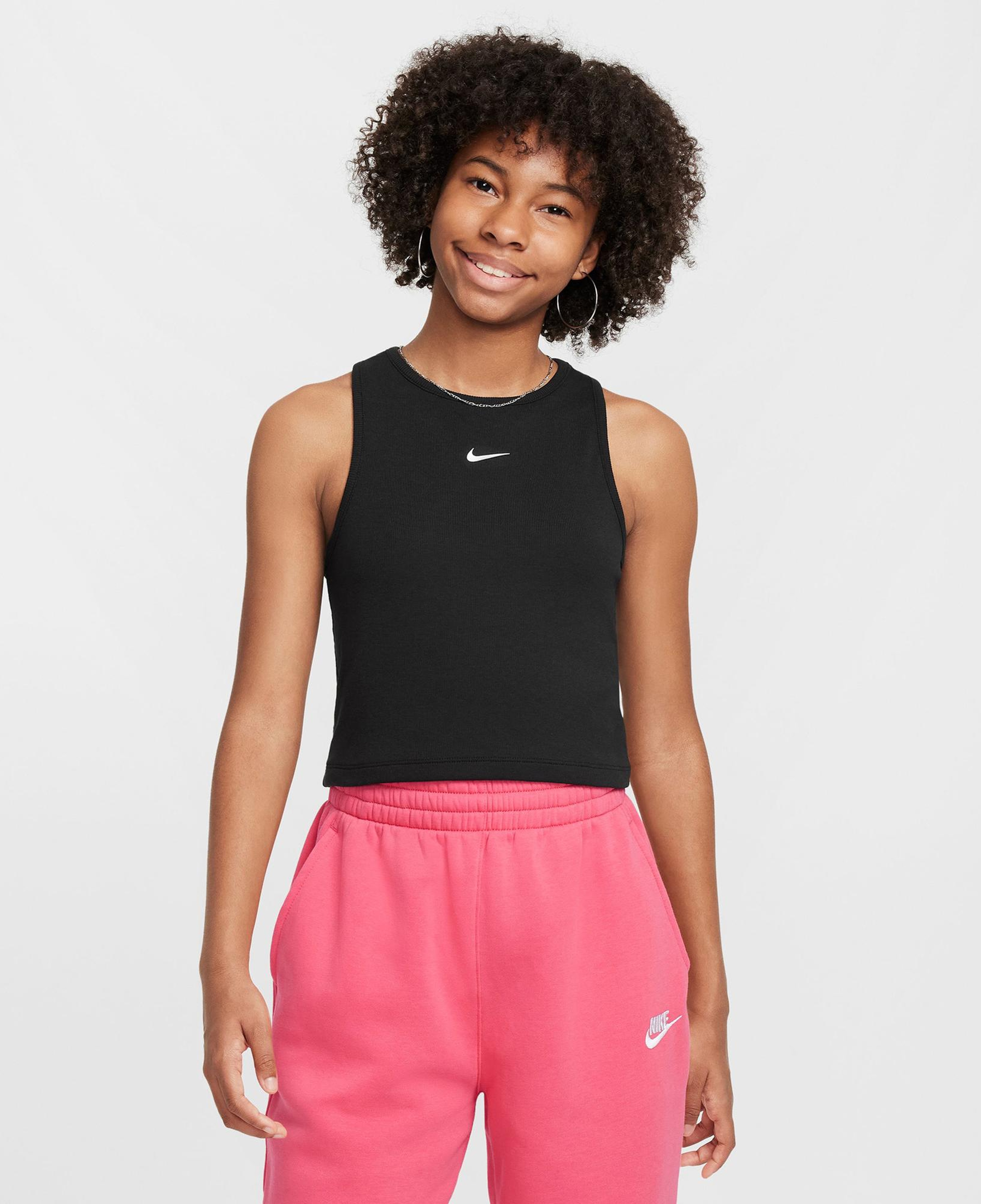 Nike Sportswear Rib Çocuk Siyah Kolsuz T-Shirt