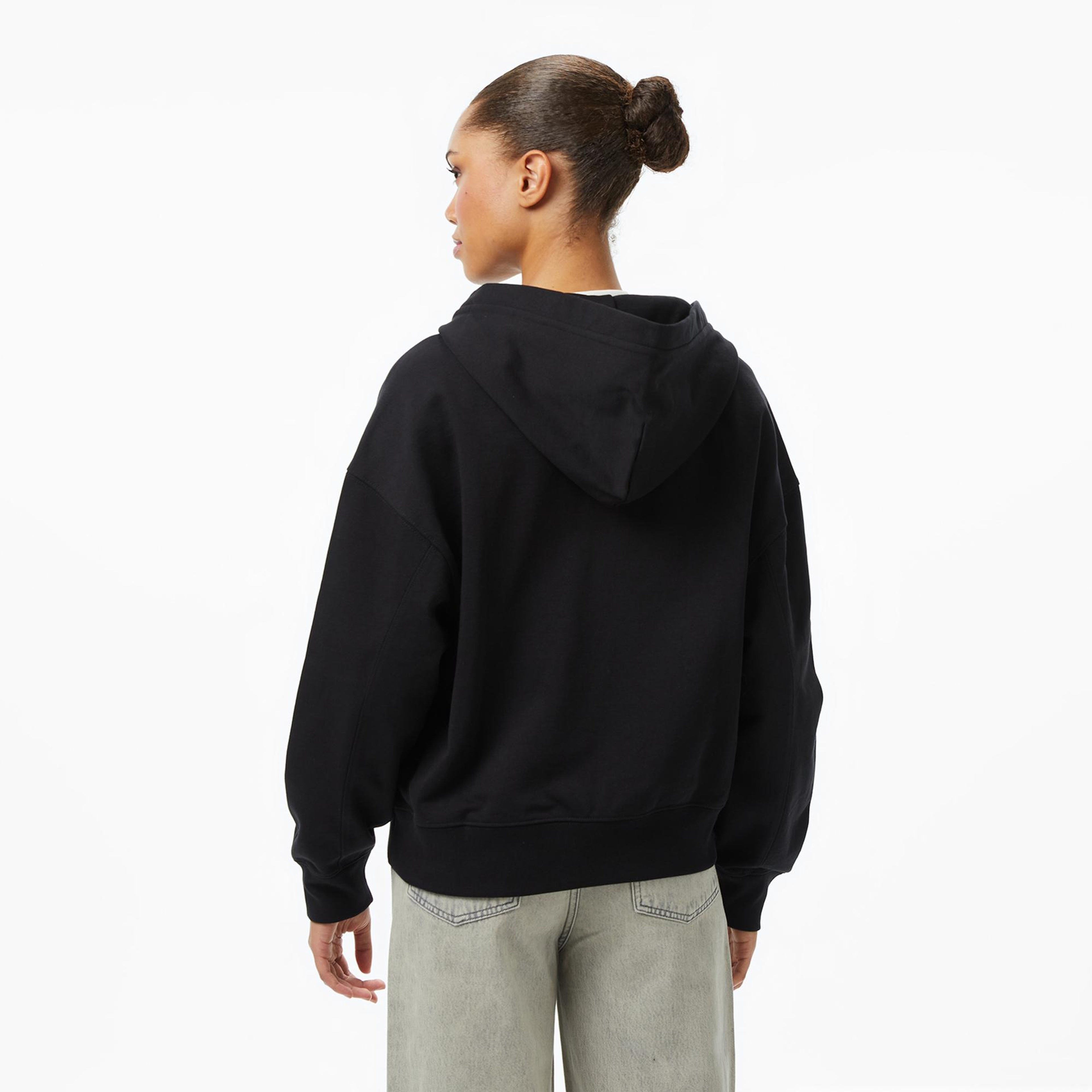 Calvin Klein Logo French Terry Kadın Siyah Sweatshirt