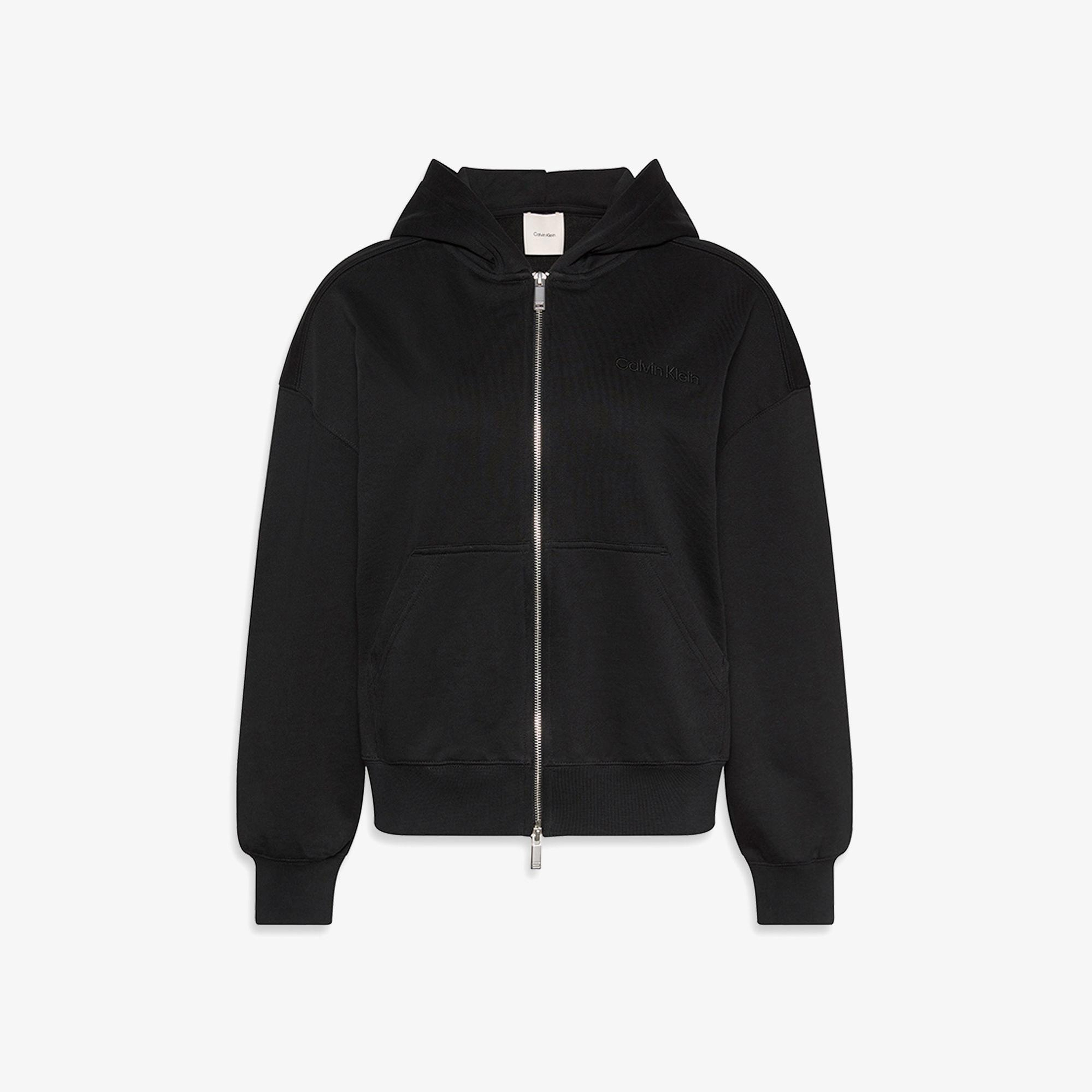 Calvin Klein Logo French Terry Kadın Siyah Sweatshirt