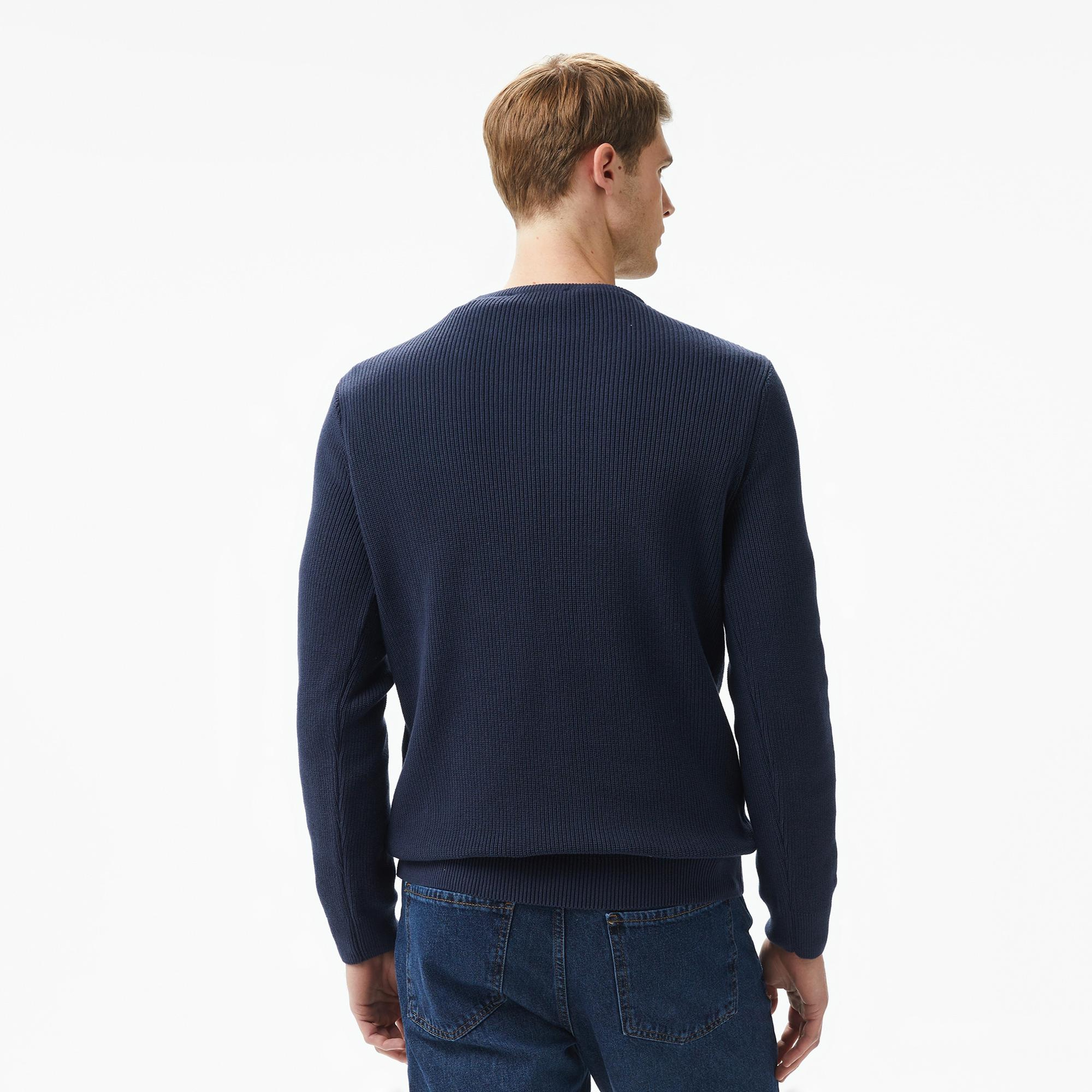 Ucla Emory Nakışlı Erkek Lacivert Bisiklet Yaka Triko