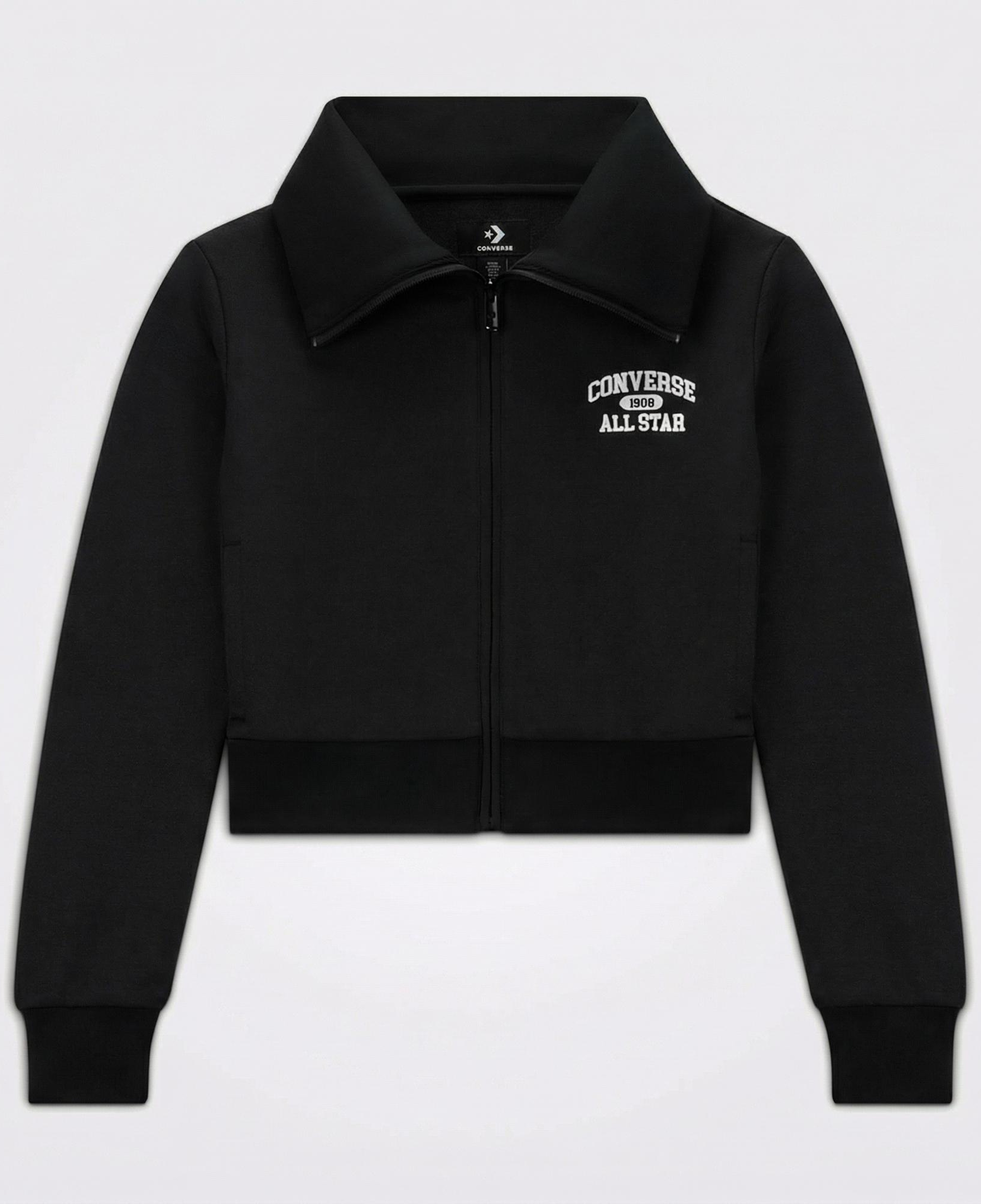 Converse Kadın Fermuarlı Siyah Eşofman Üstü
