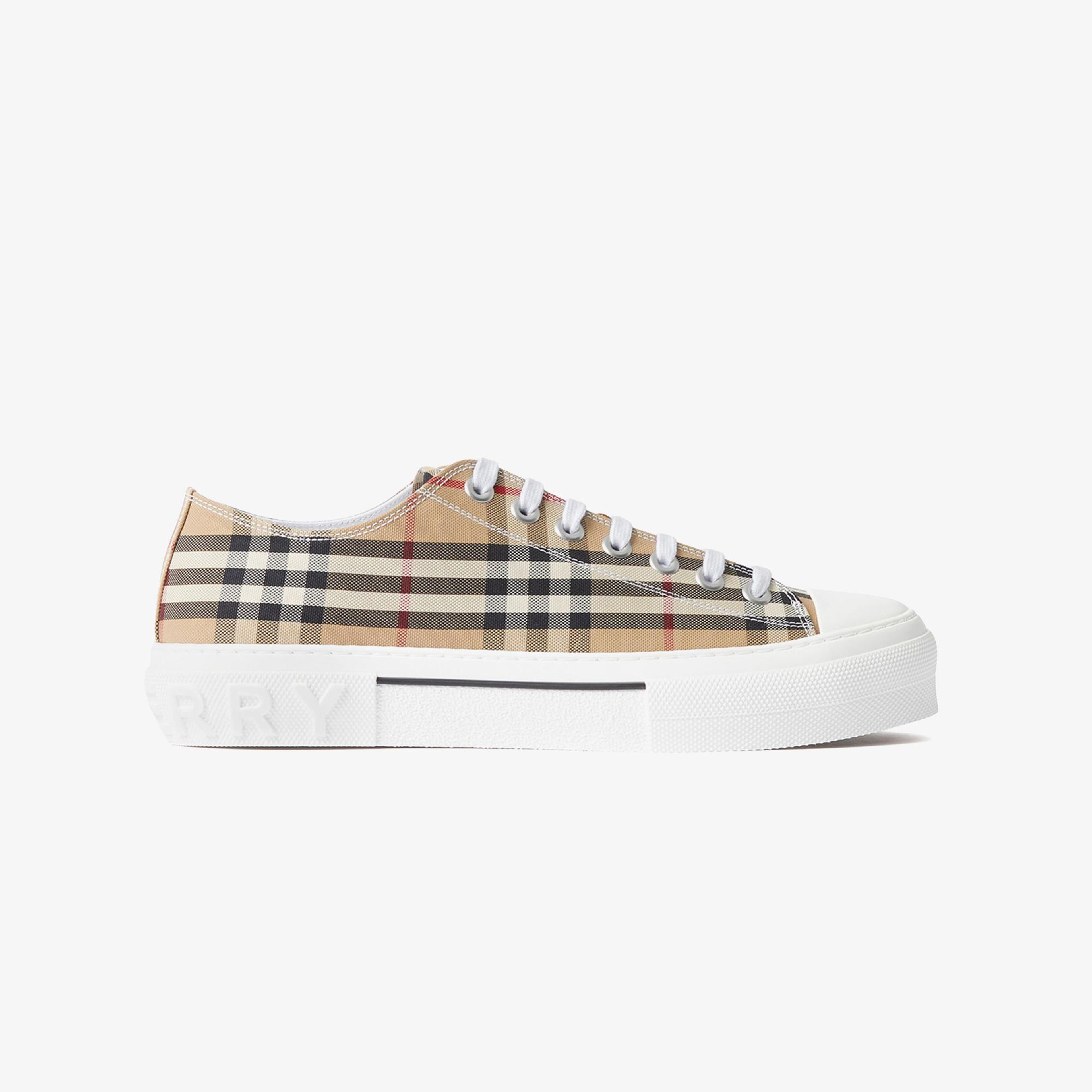 Burberry Check Cotton Erkek Bej Sneaker