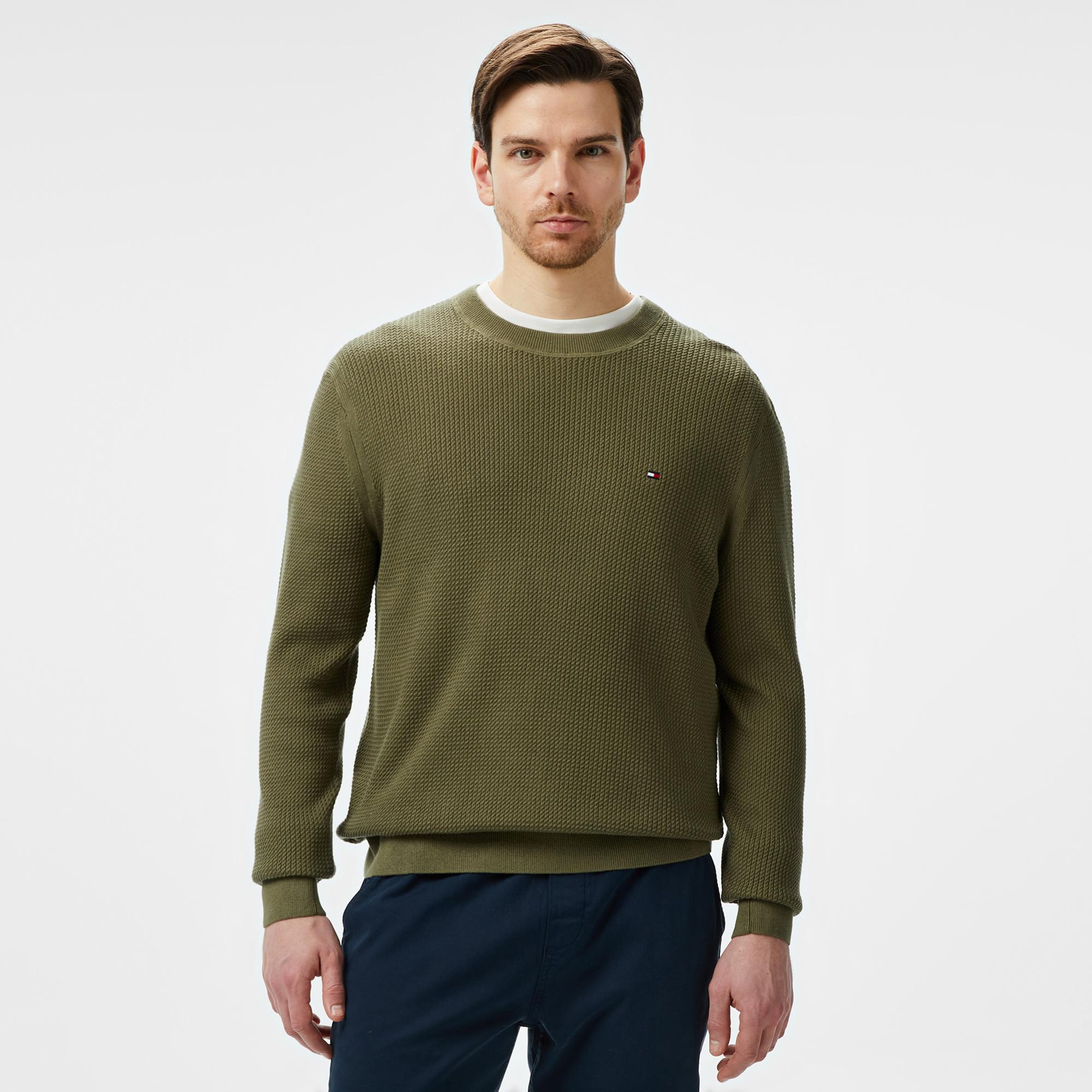 Tommy Hilfiger Erkek Yeşil Triko