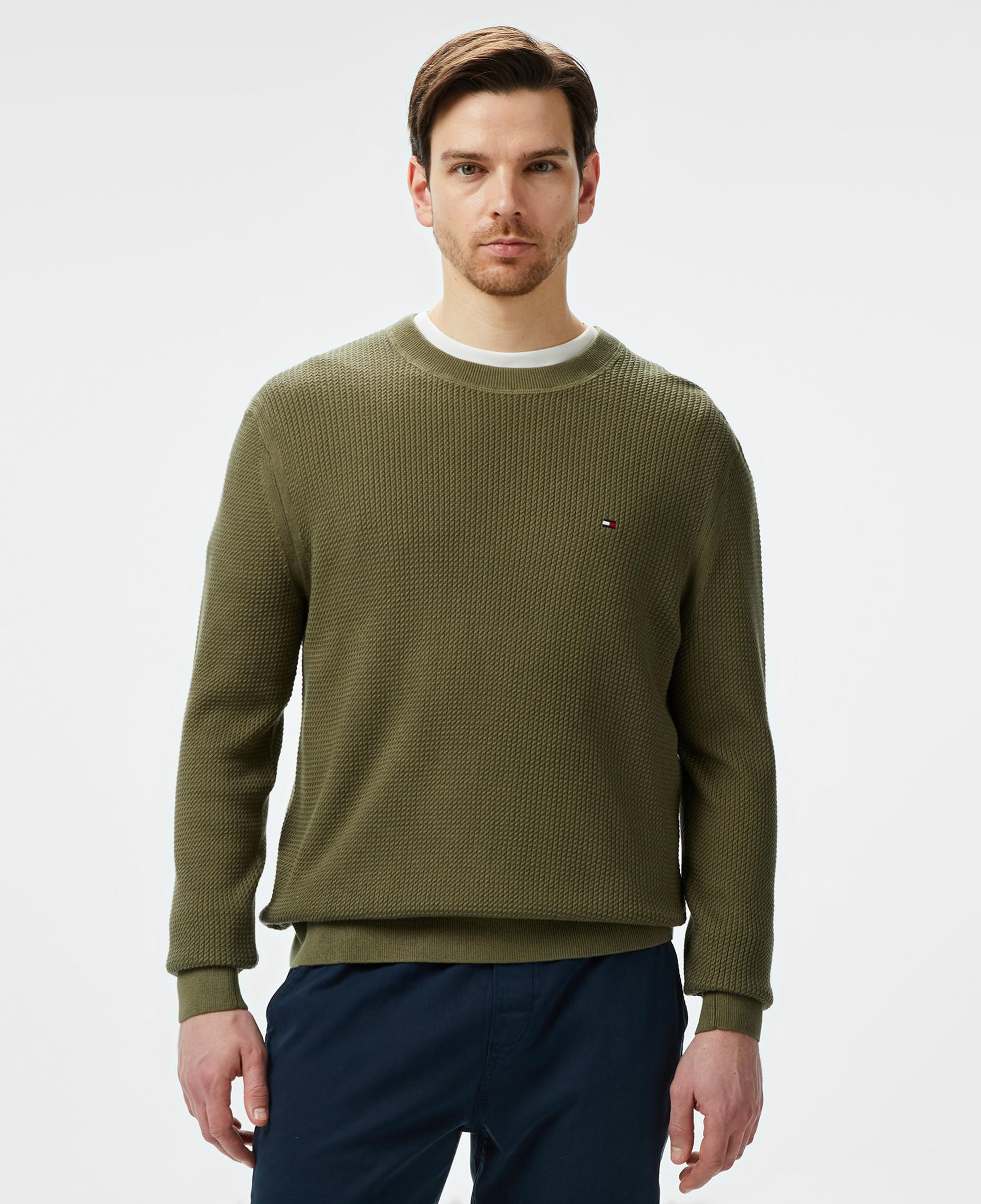 Tommy Hilfiger Erkek Yeşil Triko