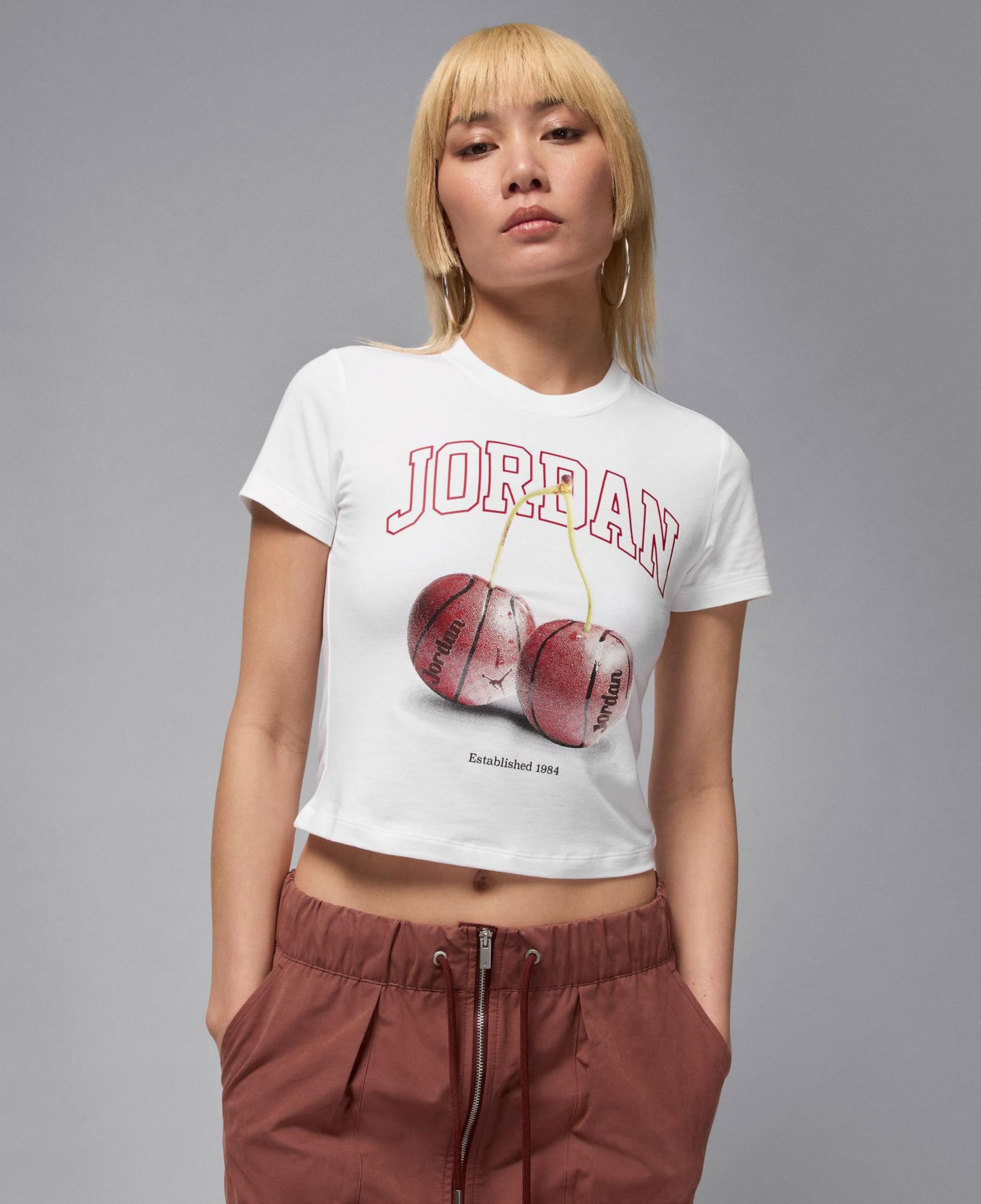 Jordan Brooklyn Kadın Beyaz T-Shirt