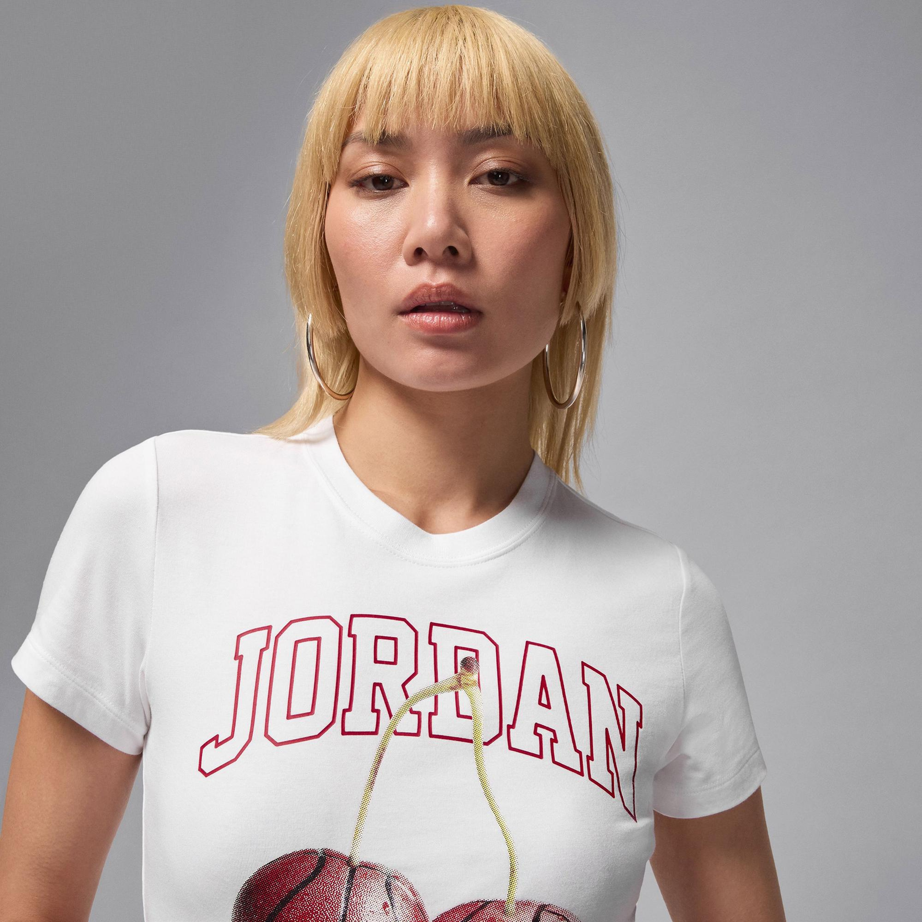 Jordan Brooklyn Kadın Beyaz T-Shirt