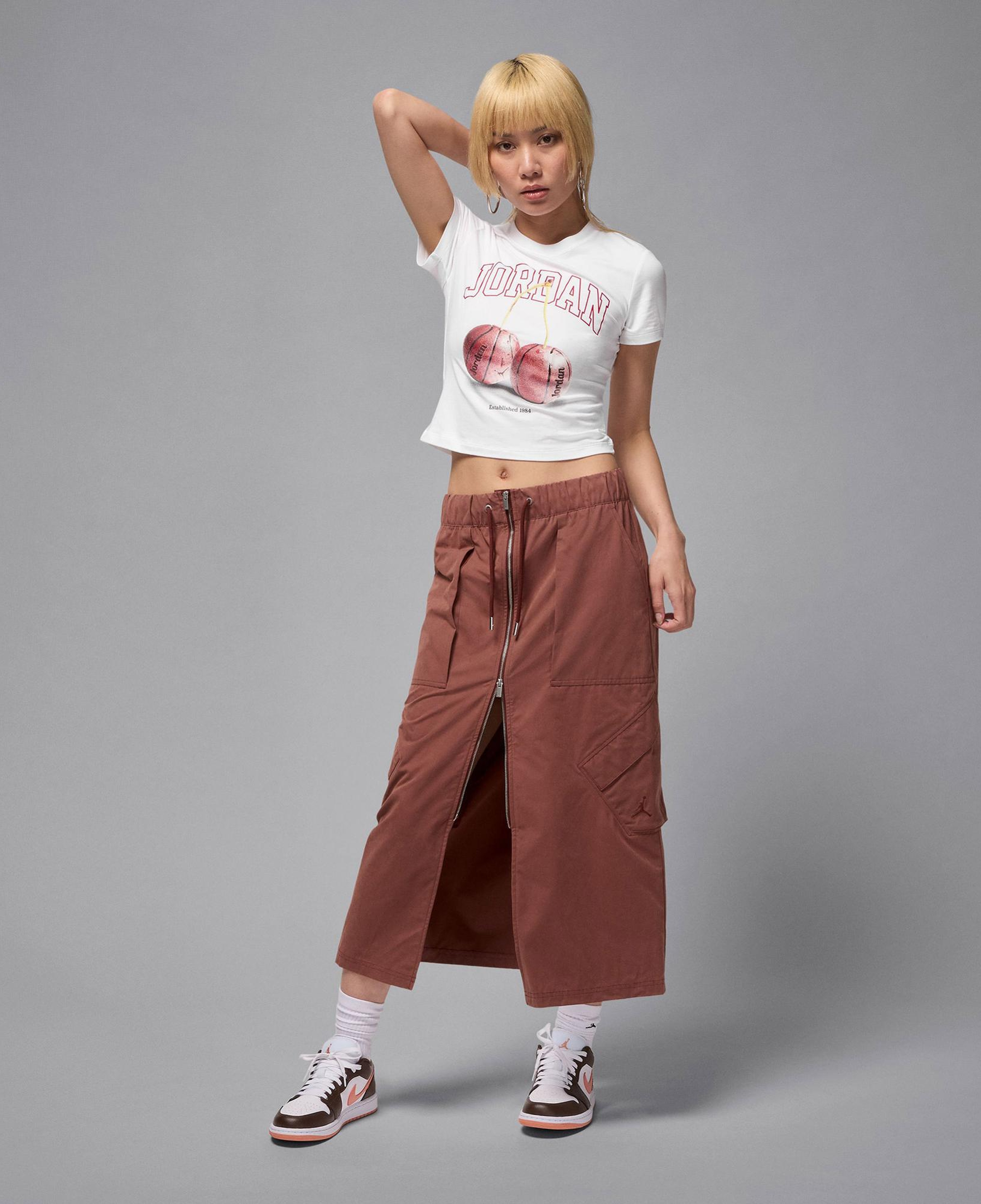 Jordan Brooklyn Kadın Beyaz T-Shirt