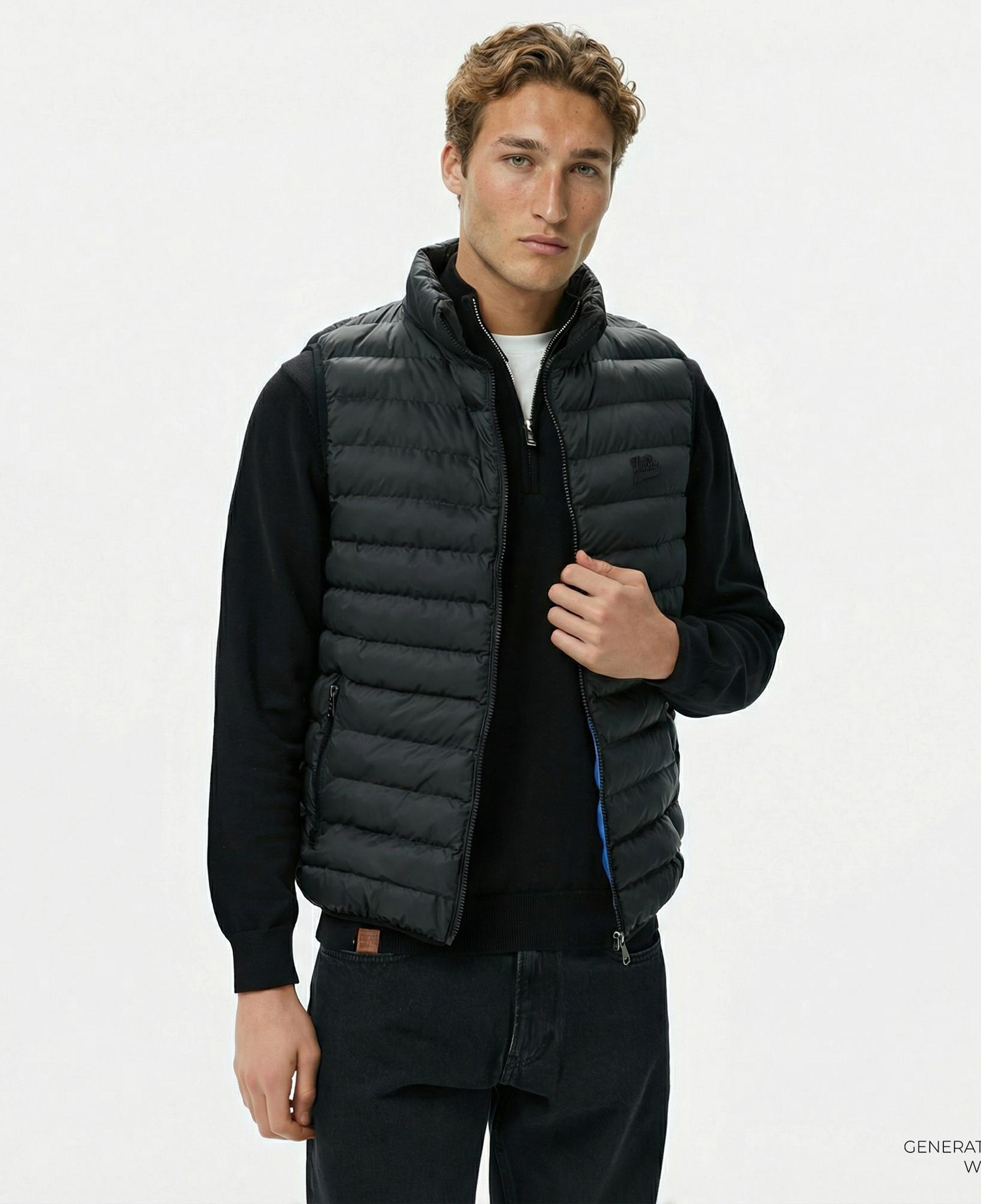 Ucla Blume Erkek Siyah Yelek