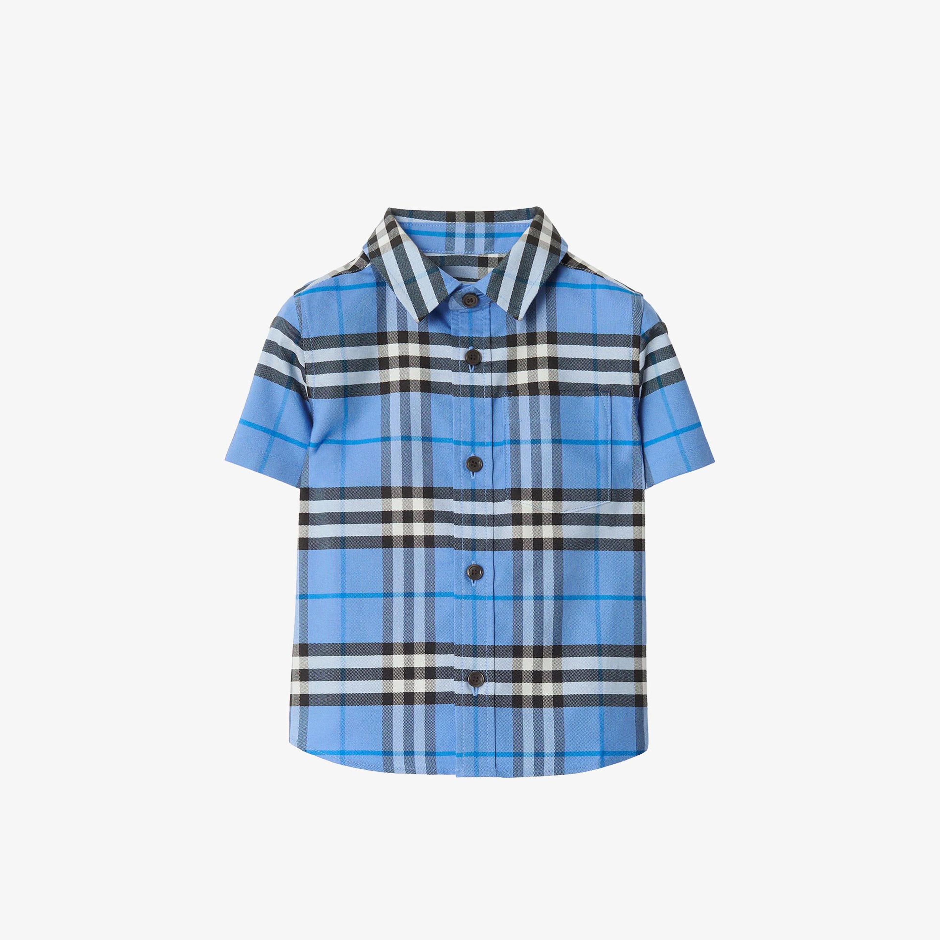 Burberry Owen Check Çocuk Mavi Gömlek