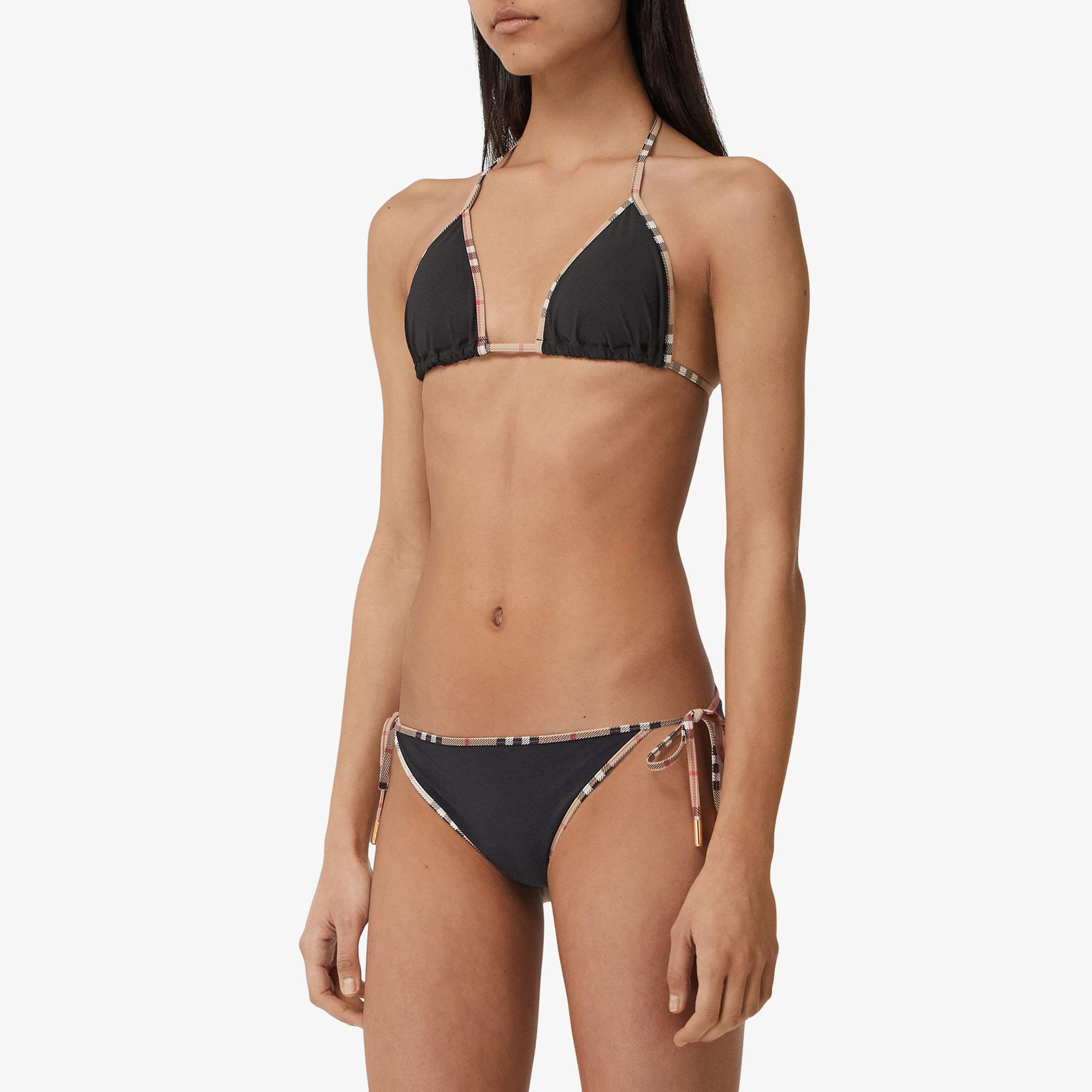 Burberry Check Trim Triangle Kadın Siyah Bikini Altı
